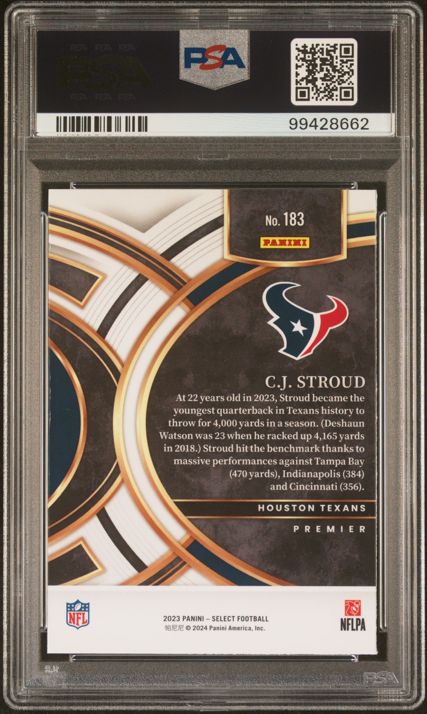 2023 Panini Select CJ Stroud Rookie #183 PSA 10 GEM MINT - Graded Sports Cards