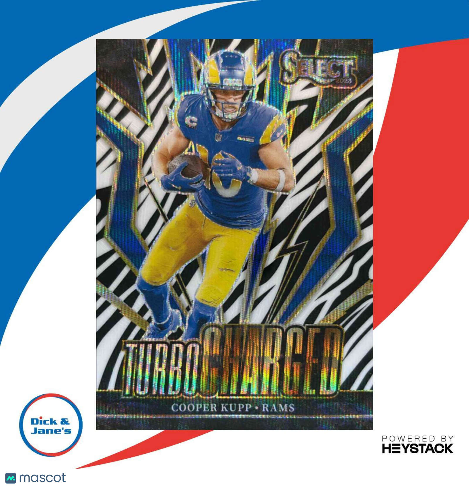 2023 Panini Select Cooper Kupp Turbocharged Zebra Prizm Los Angeles Rams - Sports Cards