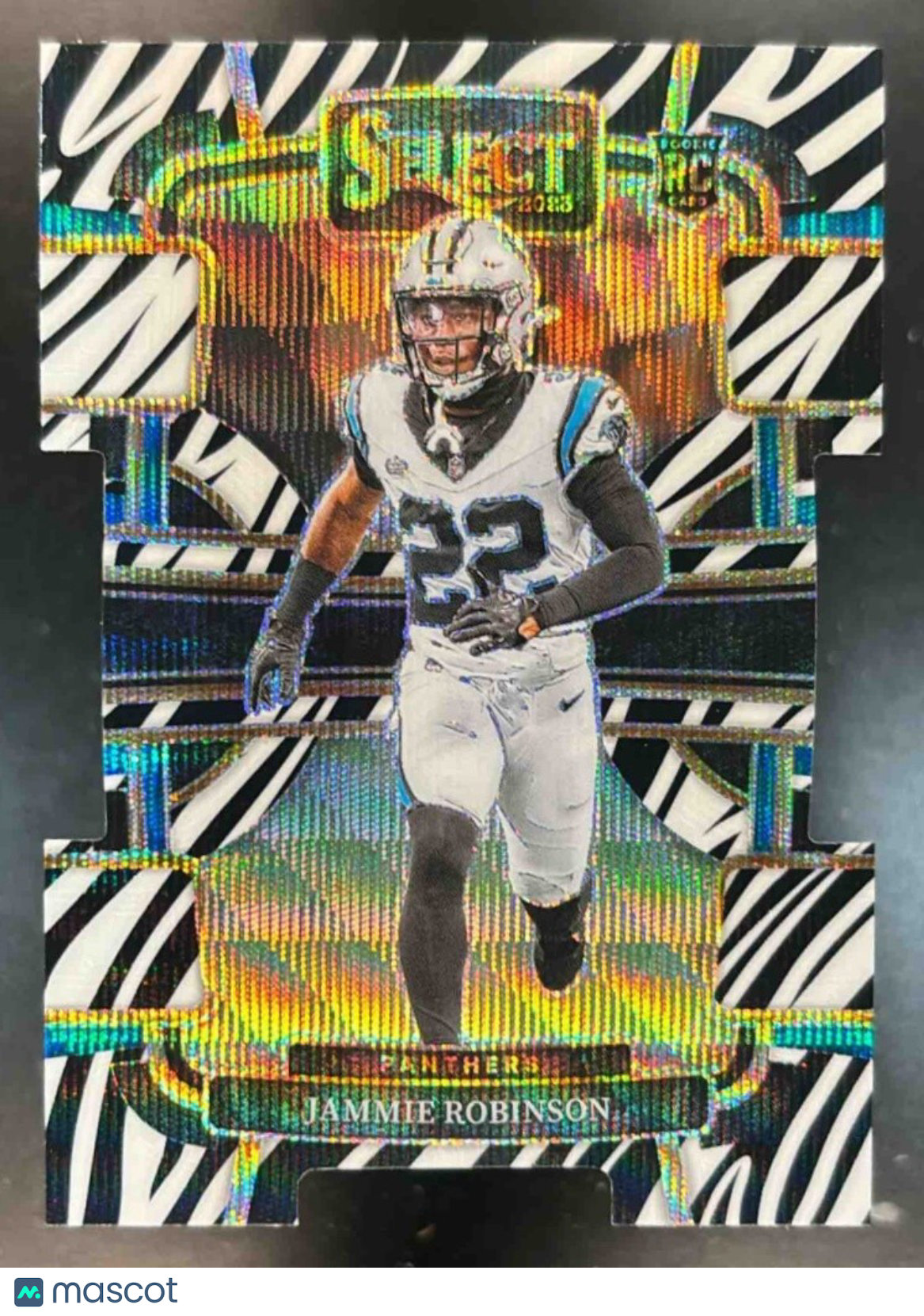 2023 Panini Select Jammie Robinson Zebra Prizm Die Cut SSP #15 RC Panthers - Sports Cards