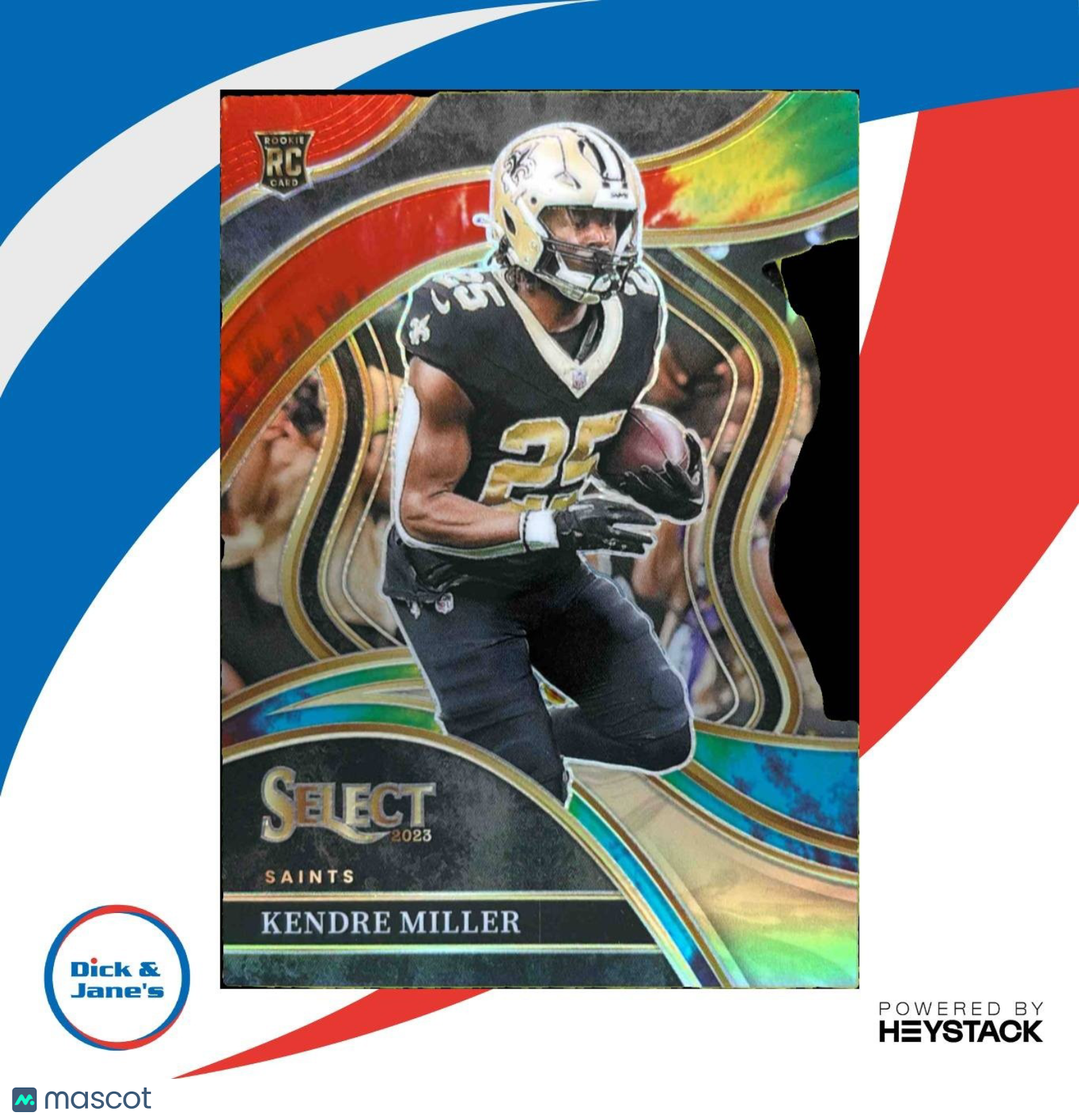 2023 Panini Select Kendre Miller Tie Dye Prizms Die Cut 3/25 #244 RC Saints - Sports Cards