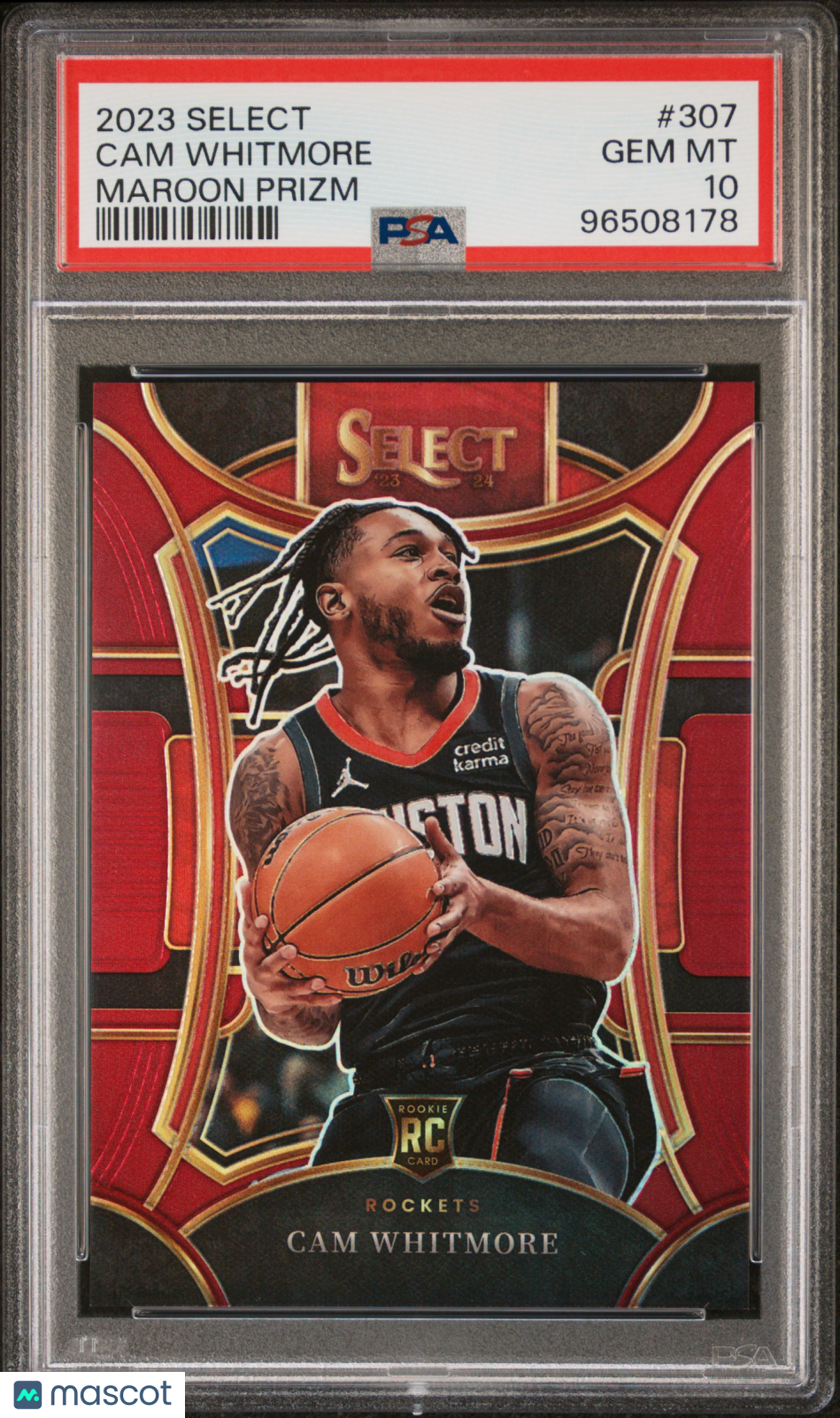 2023 Panini Select Rookie Cam Whitmore Maroon Prizm #307 /175 PSA 10 - Graded Sports Cards