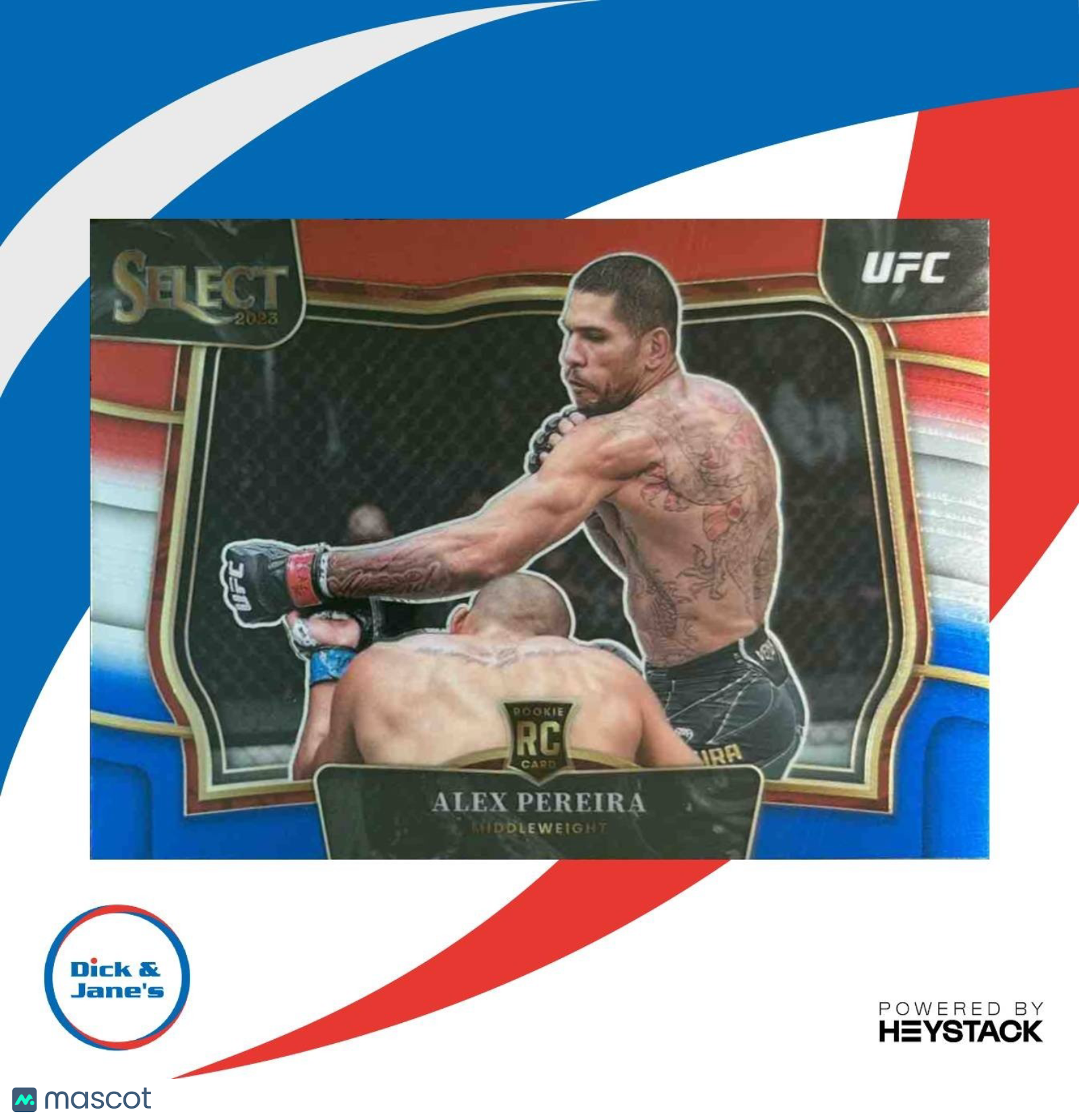 2023 Panini Select UFC Alex Pereira Red and Blue #222 - Sports Cards