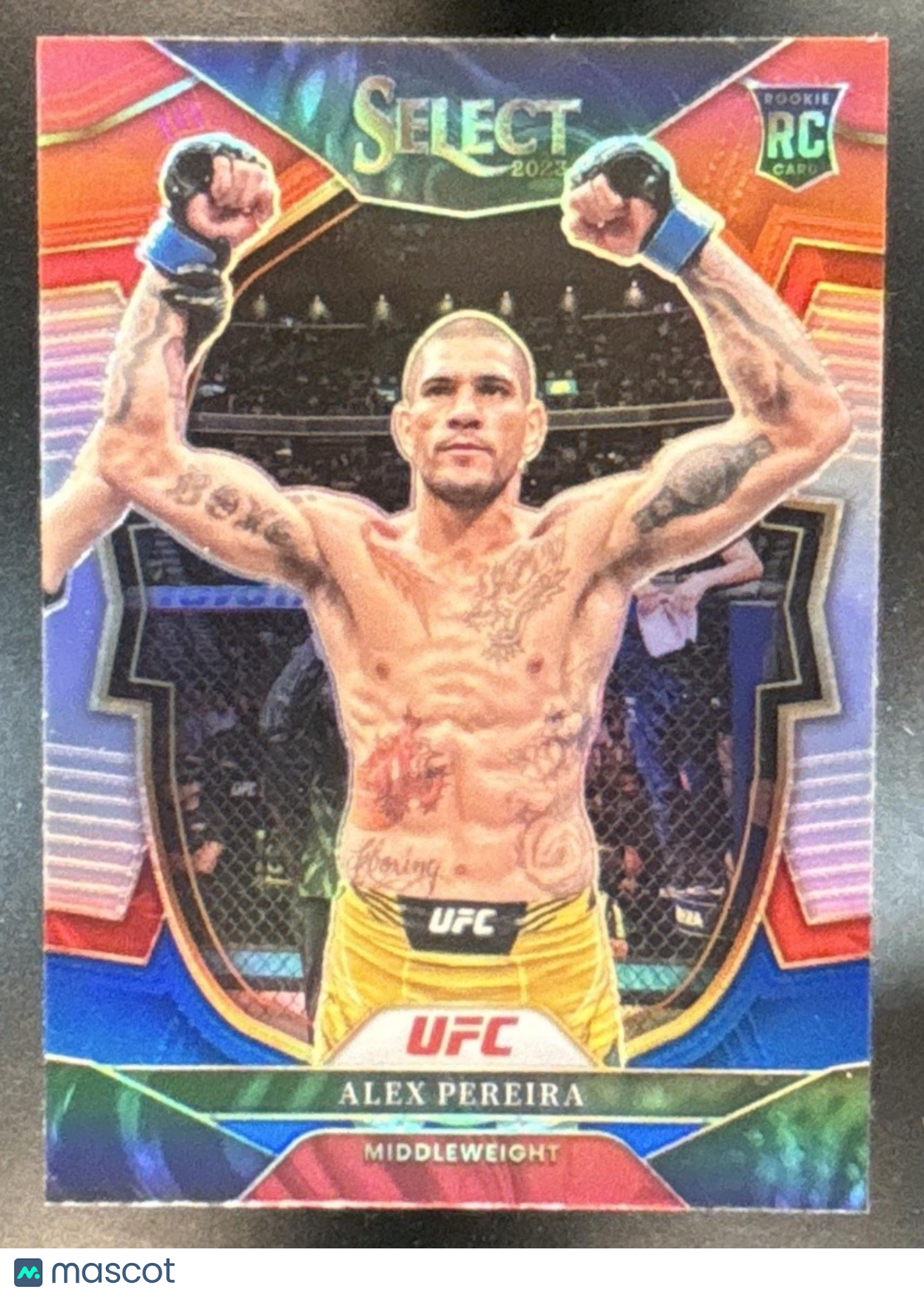 2023 Panini Select UFC Alex Pereira Red and Blue #65 RC - Sports Cards