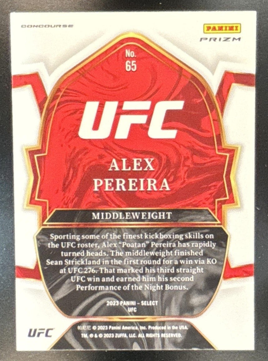 2023 Panini Select UFC Alex Pereira Red and Blue #65 RC - Sports Cards