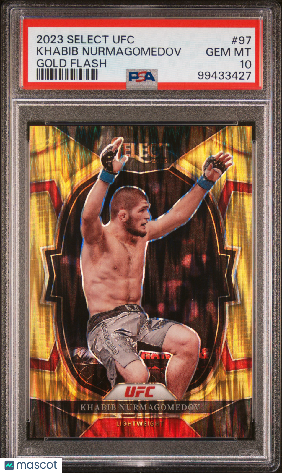 2023 Panini Select UFC Khabib Nurmagomedov Gold Flash 04/10 #97 PSA 10 - Graded Sports Cards