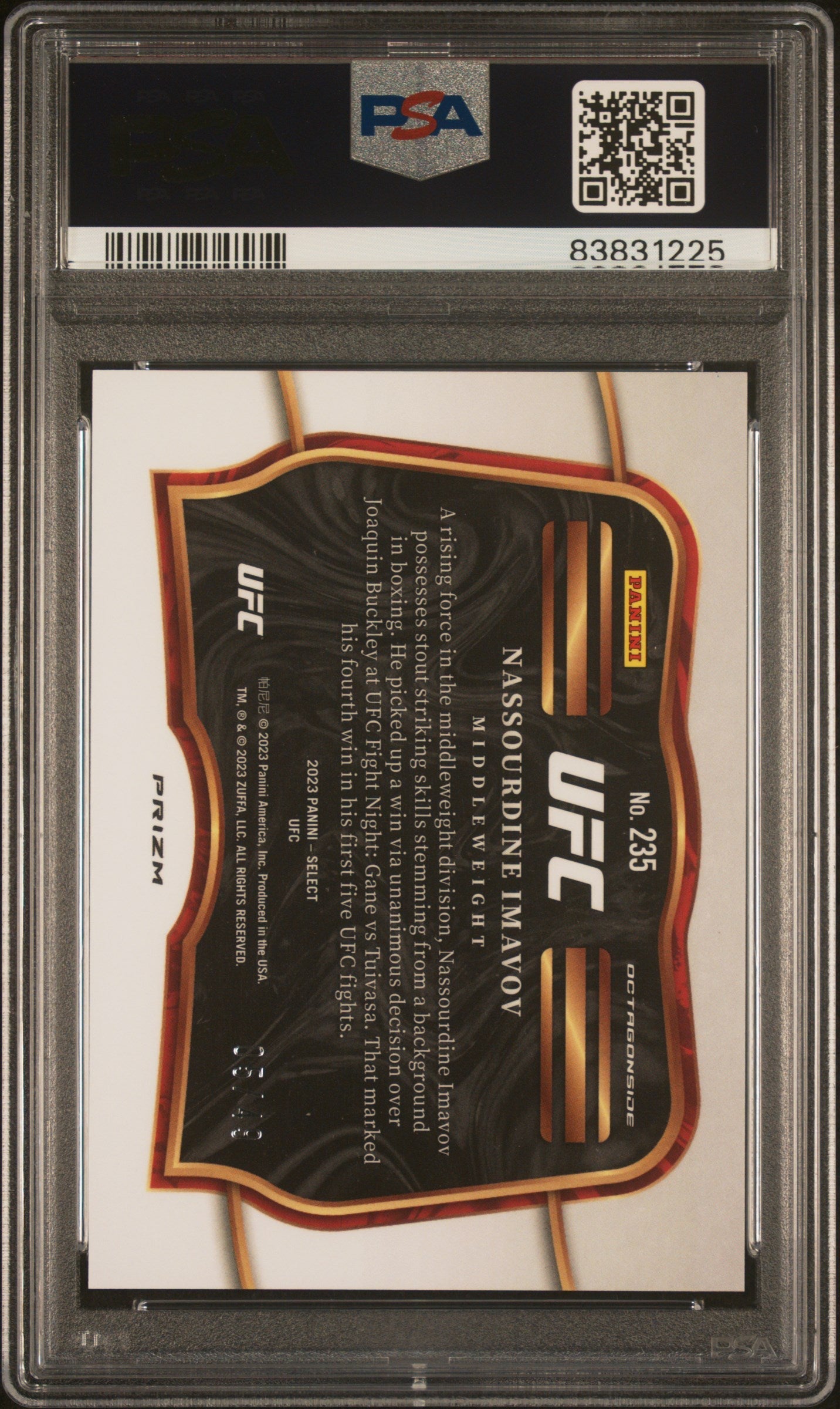 2023 Panini Select UFC Nassourdine Imavov Blue Disco #235 PSA 9 - Graded Sports Cards