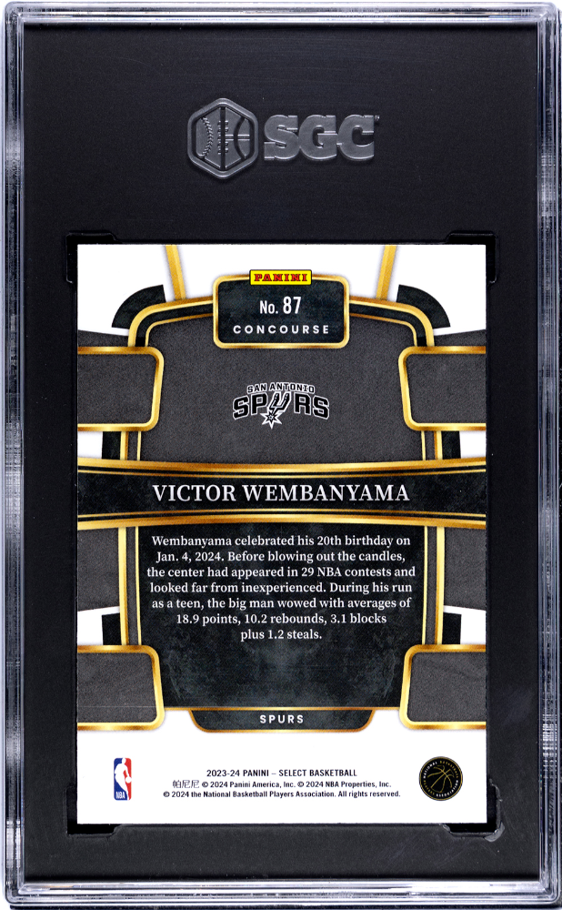 2023 Panini Select Victor Wembanyama Blue #87 SGC 10 - Graded Sports Cards