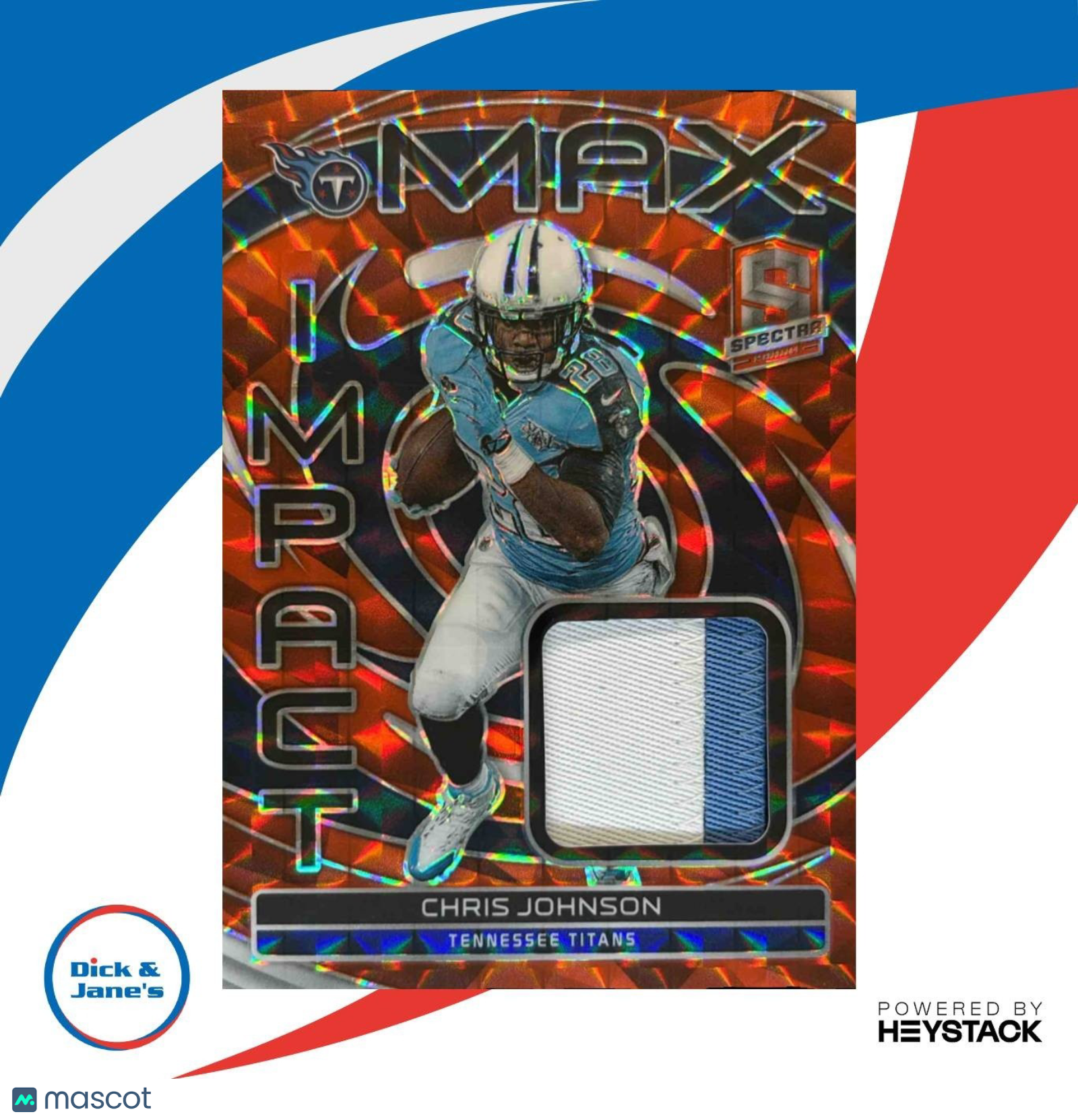 2023 Panini Spectra Chris Johnson Max Impact Neon Orange /10 MEM Tennessee Titan - Sports Cards