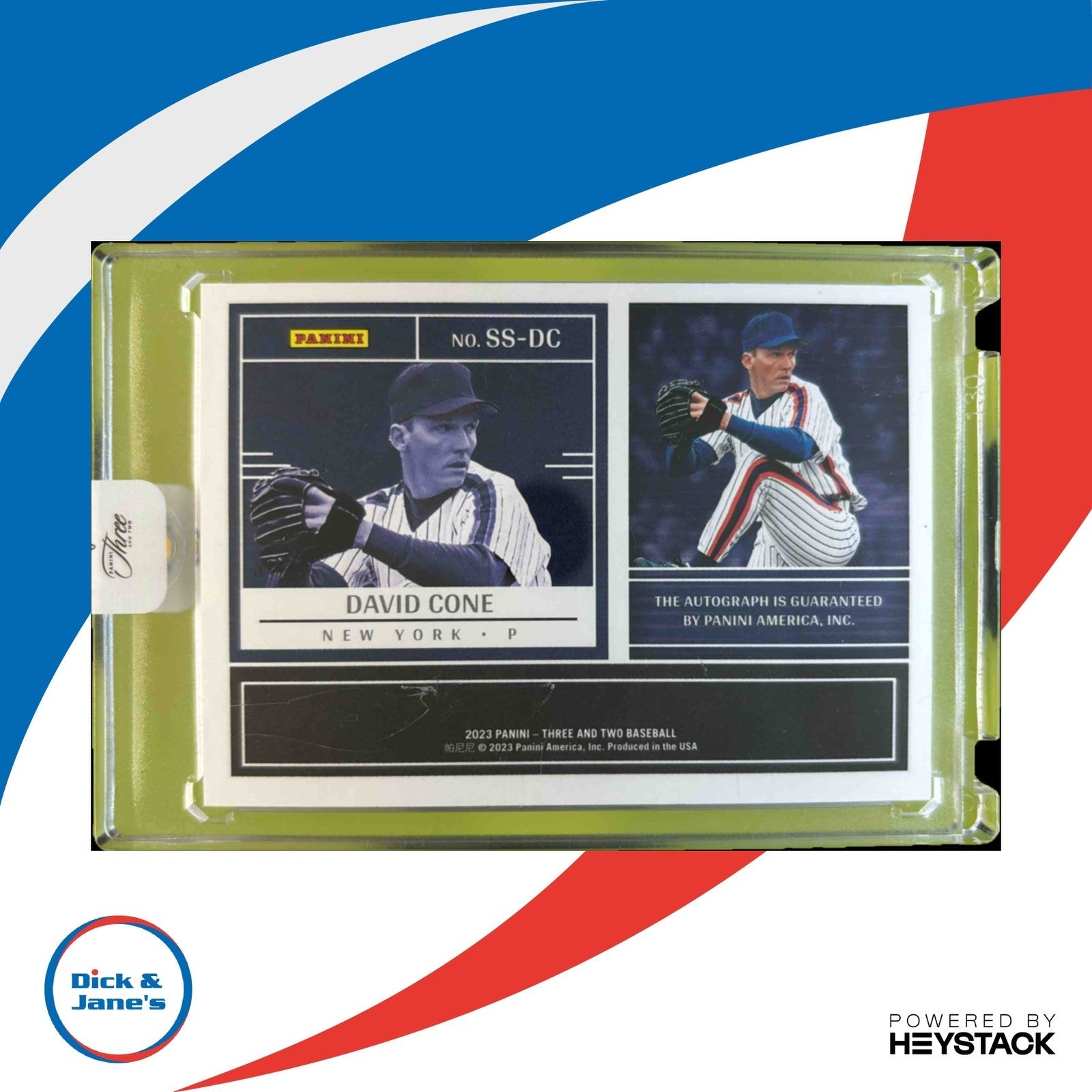 2023 Panini Three and Two David Cone Superstar Signatures Emerald /5 Auto Mets - Sports Cards