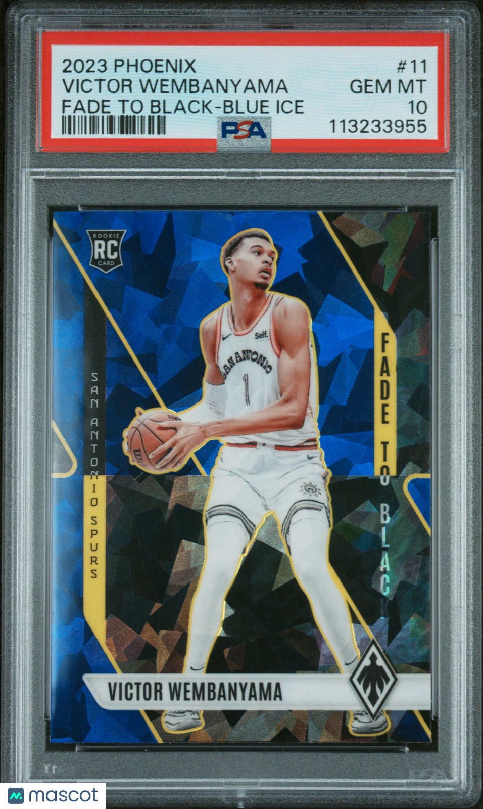 2023 Phoenix Fade To Black Victor Wembanyama Blue Ice Rookie #11 PSA 10 Spurs - Graded Sports Cards