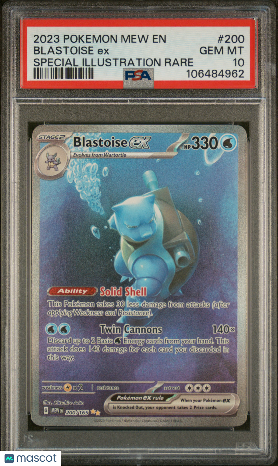 2023 Pokemon 151 Blastoise EX #200 Special Illustration Rare PSA 10 GEM MINT - Graded TCG/CCG