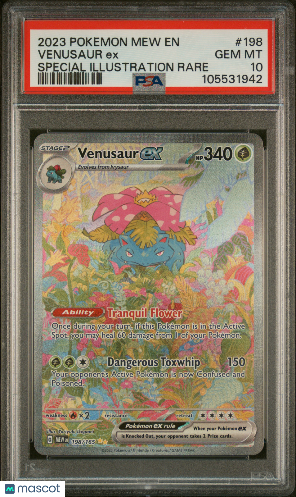 2023 Pokemon 151 Venusaur EX #198 Special Illustration Rare PSA 10 GEM MINT - Graded TCG/CCG
