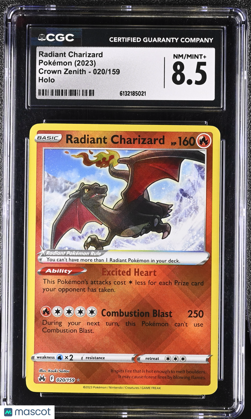 2023 Pokemon Crown Zenith Radiant Charizard #020/159 CGC 8.5 - Graded TCG/CCG