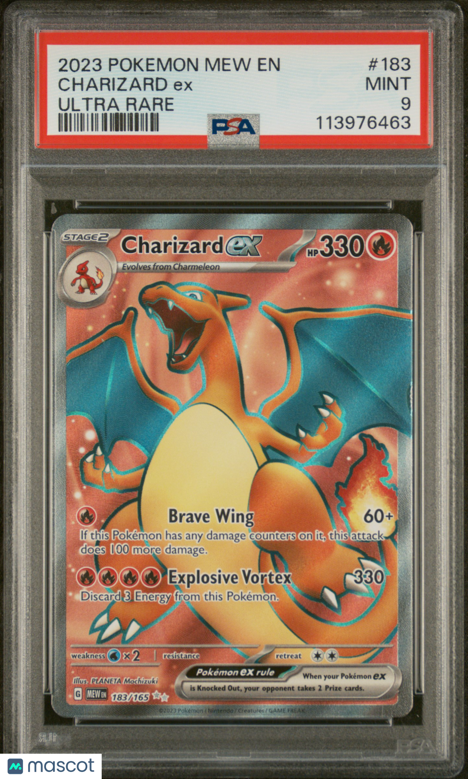 2023 Pokemon Mew EN-151 Charizard EX #183 Ultra Rare PSA 9 - Graded TCG/CCG