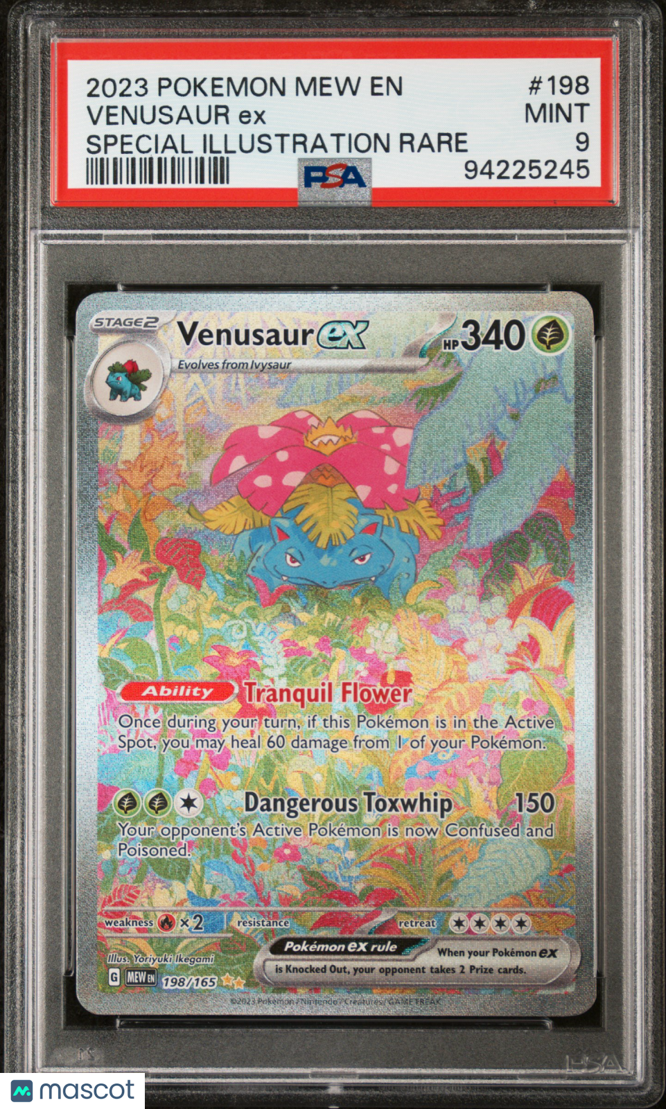 2023 Pokemon Mew EN-151 Venusaur EX #198 Special Illustration Rare PSA 9 - Graded TCG/CCG