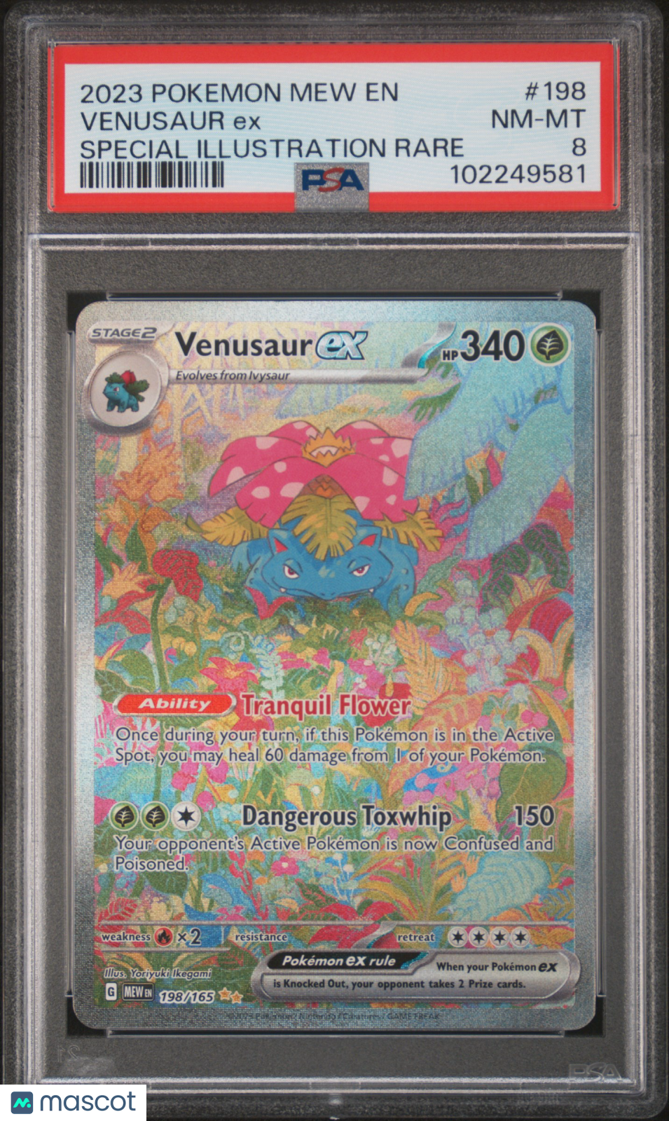 2023 Pokemon Mew EN-151 Venusaur EX #198 Special Illustration Rare PSA 8 - Graded TCG/CCG