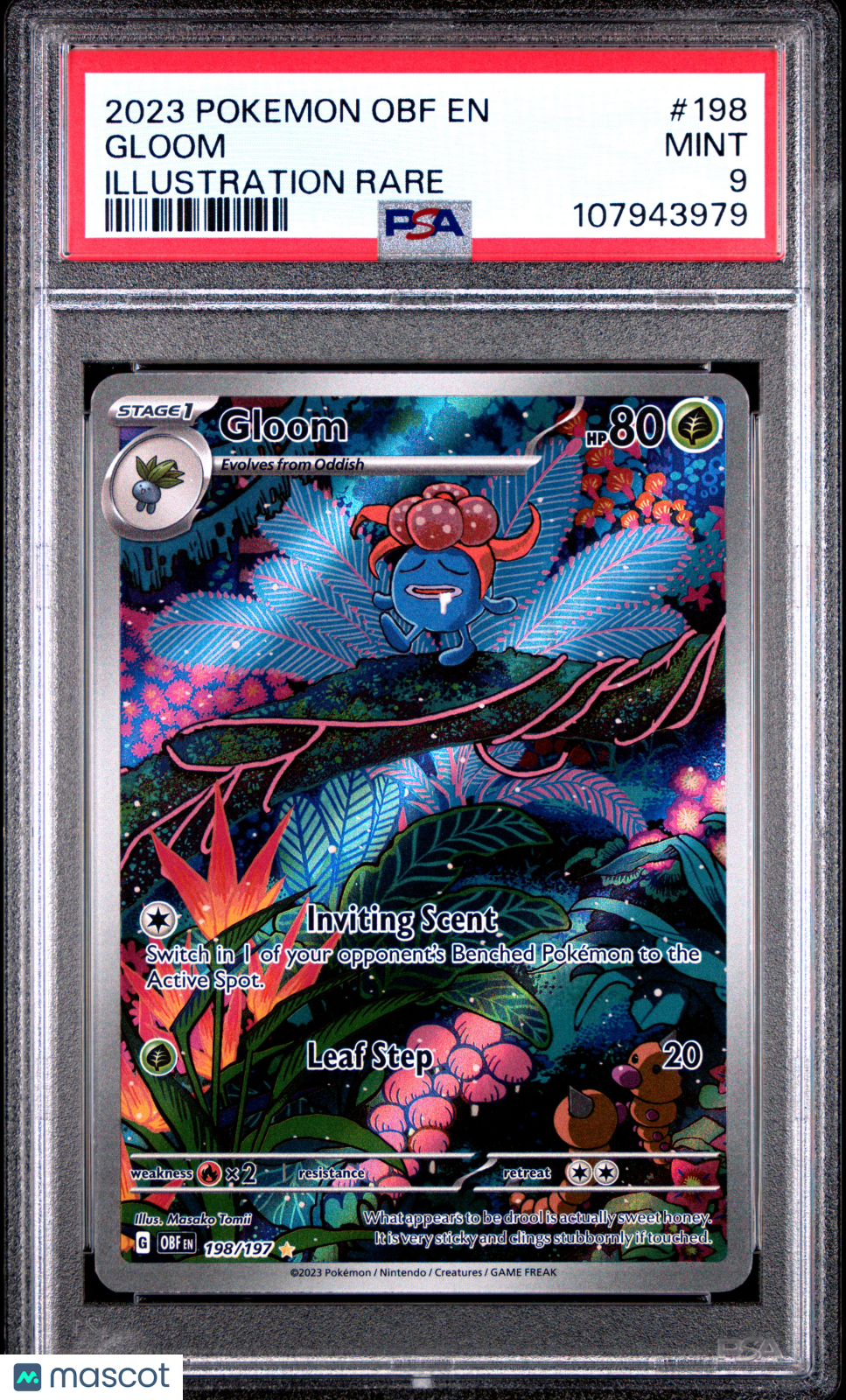 2023 Pokemon Obf EN-Obsidian Flames Gloom #198 Illustration Rare PSA 9 - Graded TCG/CCG