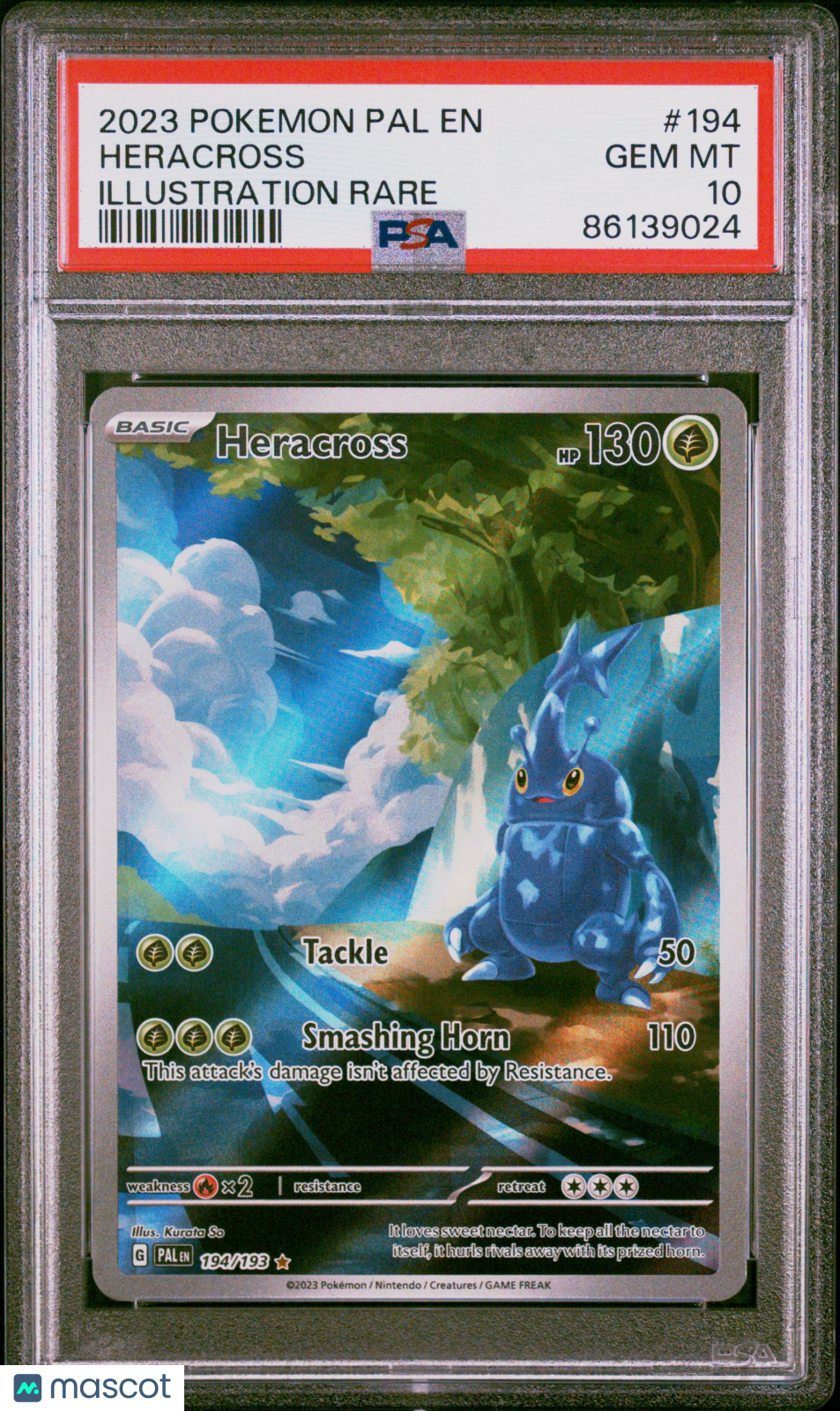 2023 Pokemon Paldea Evolved Heracross #194 Illustration Rare PSA 10 GEM MINT - Graded TCG/CCG
