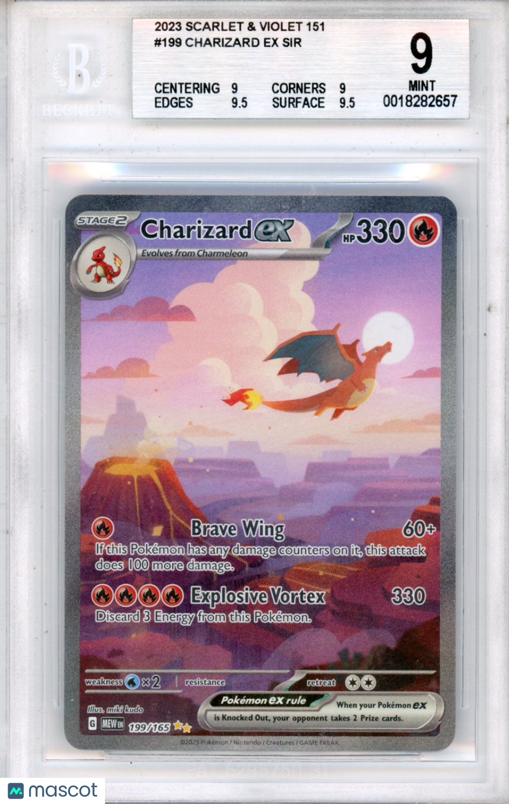 2023 Pokemon Scarlet and Violet 151 Charizard ex SIR #199 BGS 9 MINT* - Graded TCG/CCG