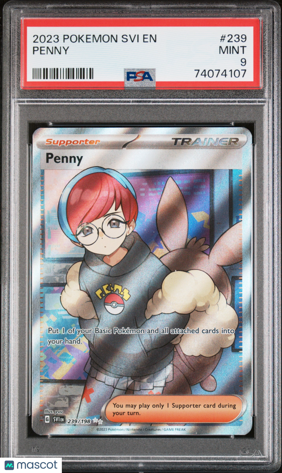 2023 Pokemon Scarlet & Violet Penny #239 Ultra Rare PSA 9 MINT - Graded TCG/CCG