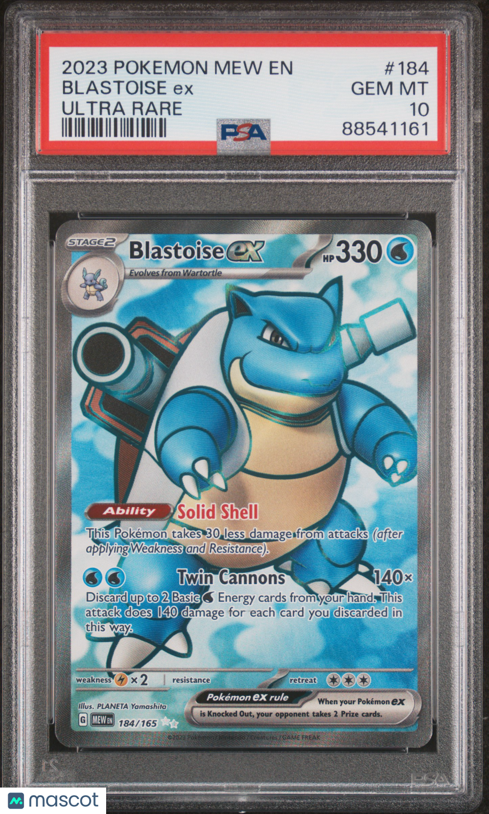 2023 Pokemon SV 151 Blastoise EX #184 Ultra Rare PSA 10 GEM MINT - Graded TCG/CCG
