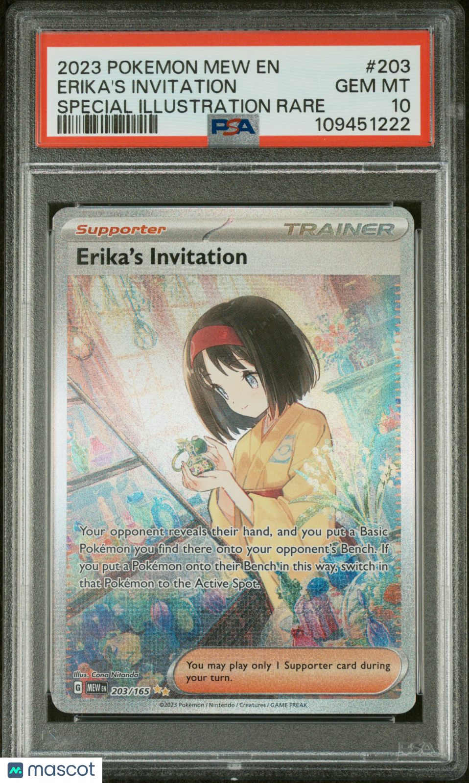 2023 Pokemon SV 151 Erika’s Invitation #203 Special Illustration Rare PSA 10 GEM - Graded TCG/CCG