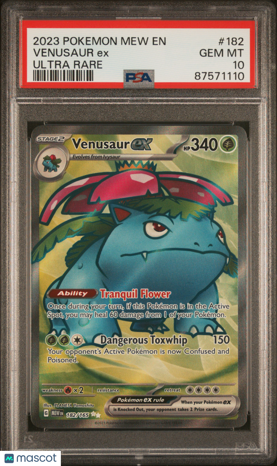 2023 Pokemon SV 151 Venusaur EX #182 Ultra Rare PSA 10 GEM MINT - Graded TCG/CCG