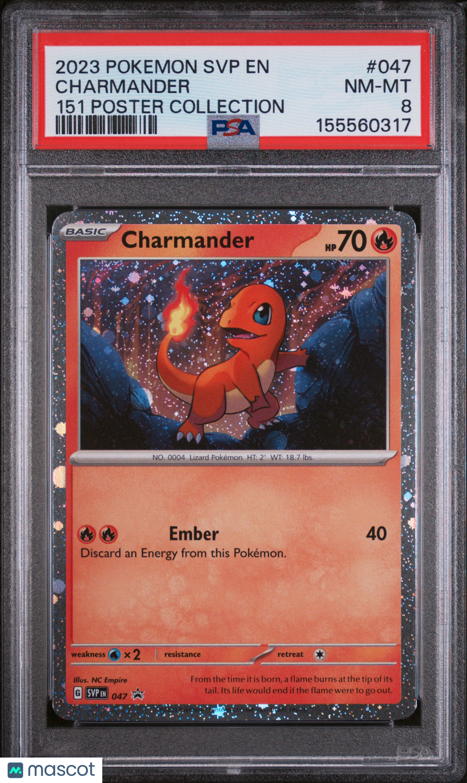 2023 Pokemon SV Black Star Promo Charmander #047 151 Poster Collection PSA 8 - Graded TCG/CCG