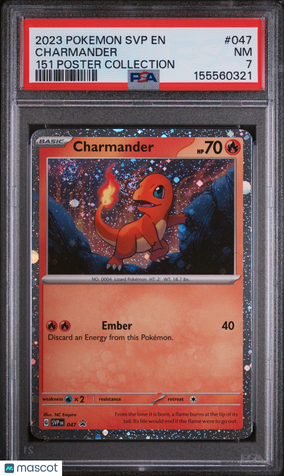 2023 Pokemon SV Black Star Promo Charmander #047 151 Poster Collection PSA 7 - Graded TCG/CCG