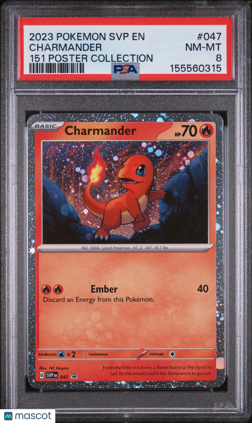 2023 Pokemon SV Black Star Promo Charmander #047 151 Poster Collection PSA 8 - Graded TCG/CCG