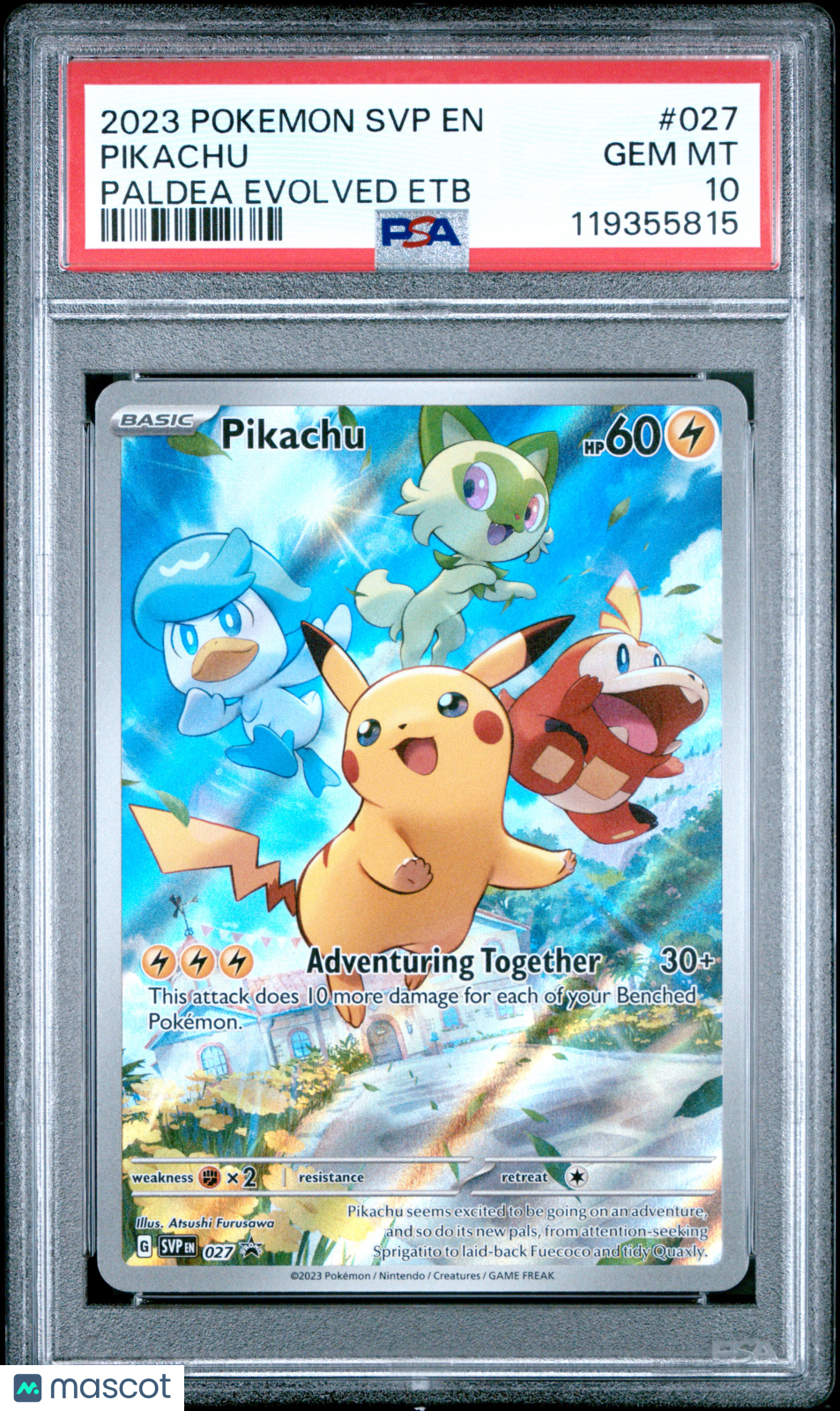 2023 Pokemon SV Black Star Promo Pikachu #027 Paldea Evolved ETB PSA 10 GEM MINT - Graded TCG/CCG