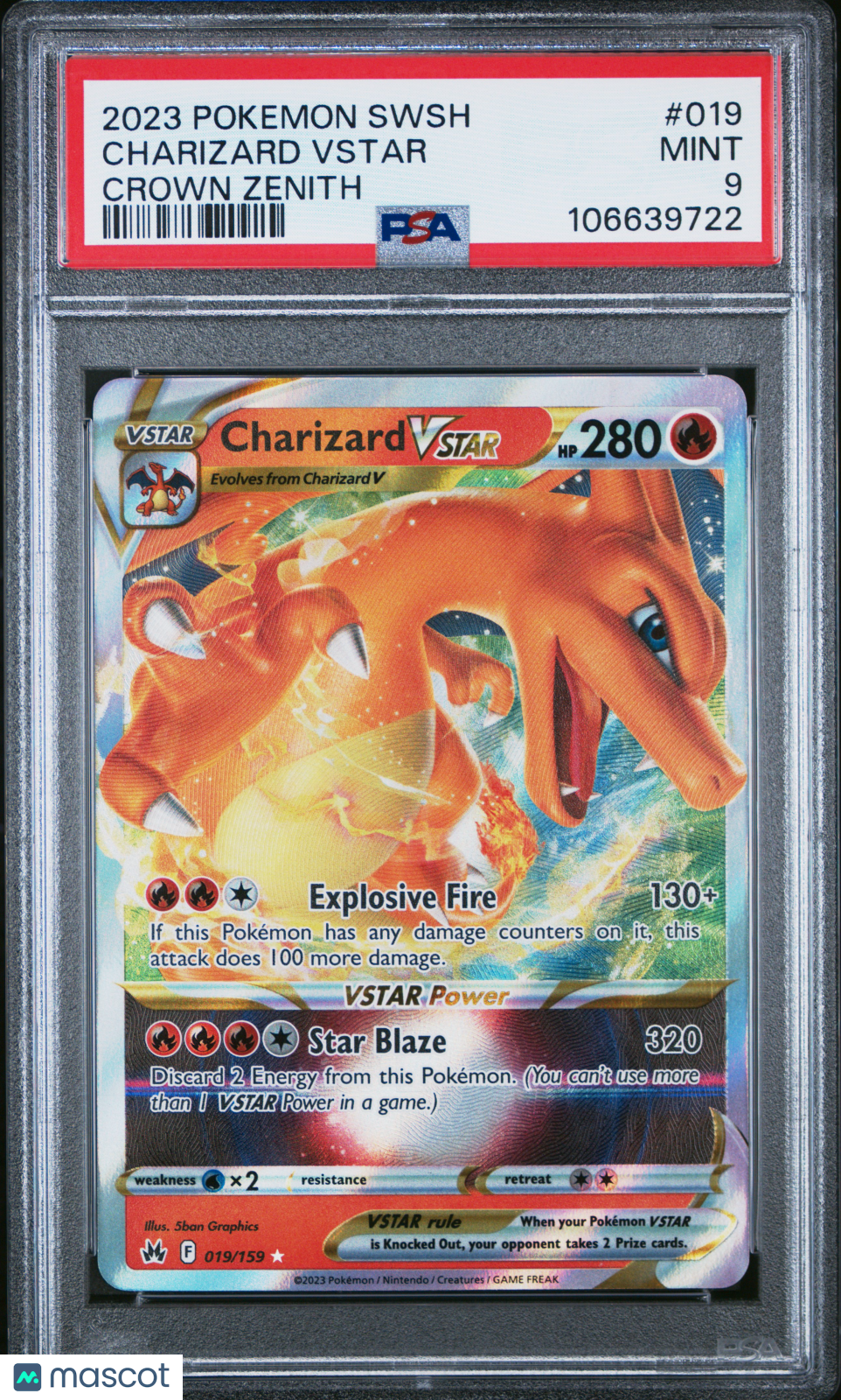 2023 Pokemon Sword And Shield Crown Zenith Charizard VSTAR #019 PSA 9 - Graded TCG/CCG