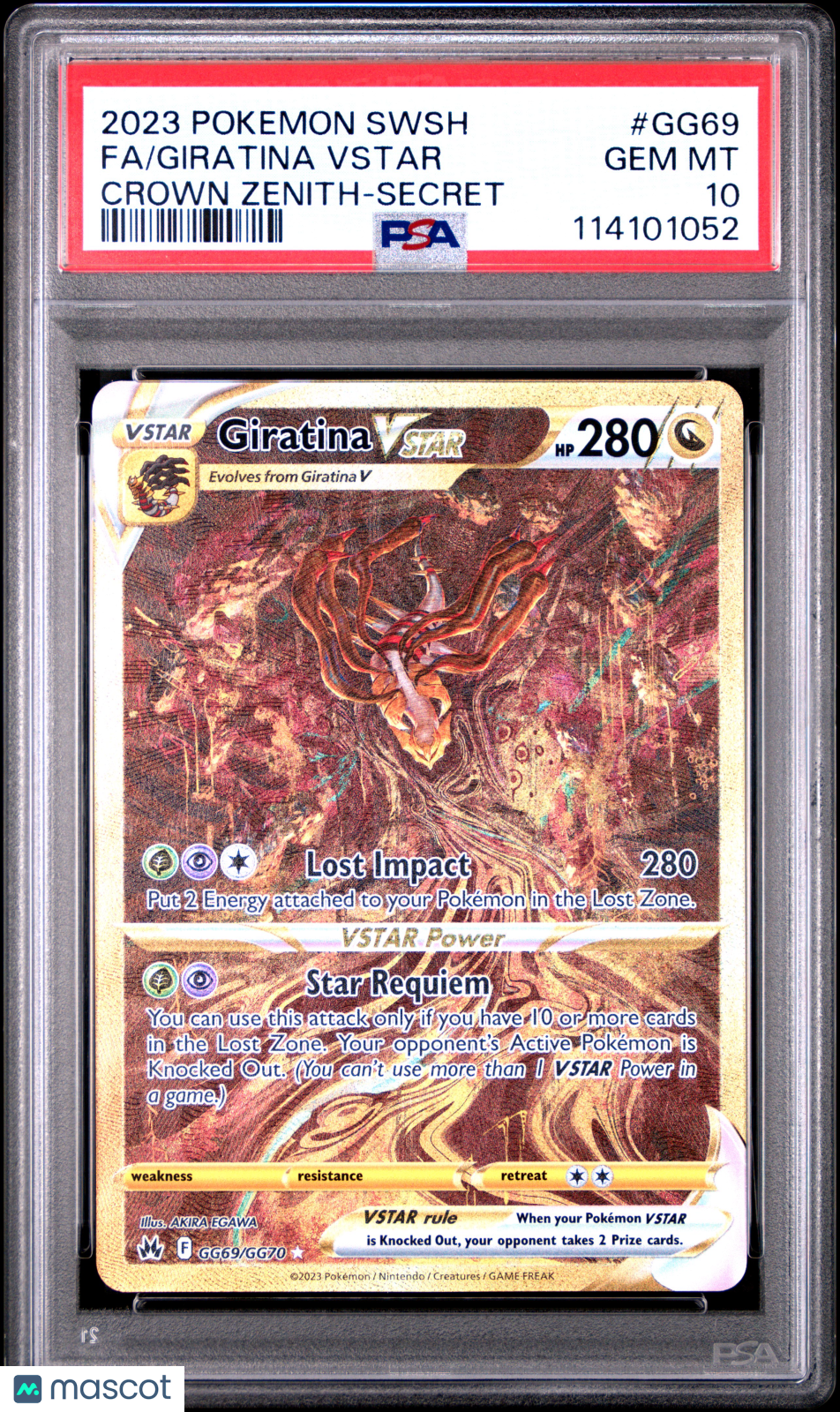 2023 Pokemon Sword And Shield Crown Zenith Giratina VSTAR #GG69 FA PSA 10 GEM - Graded TCG/CCG