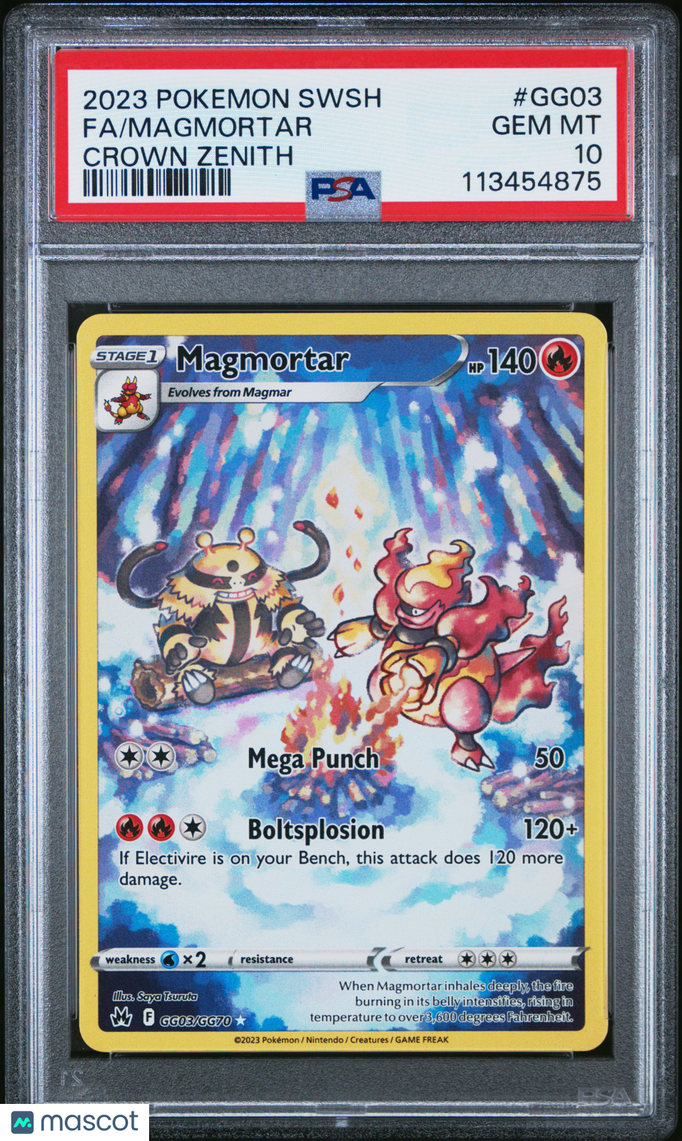 2023 Pokemon Sword And Shield Crown Zenith Magmortar #GG03 FA PSA 10 GEM MINT - Graded TCG/CCG