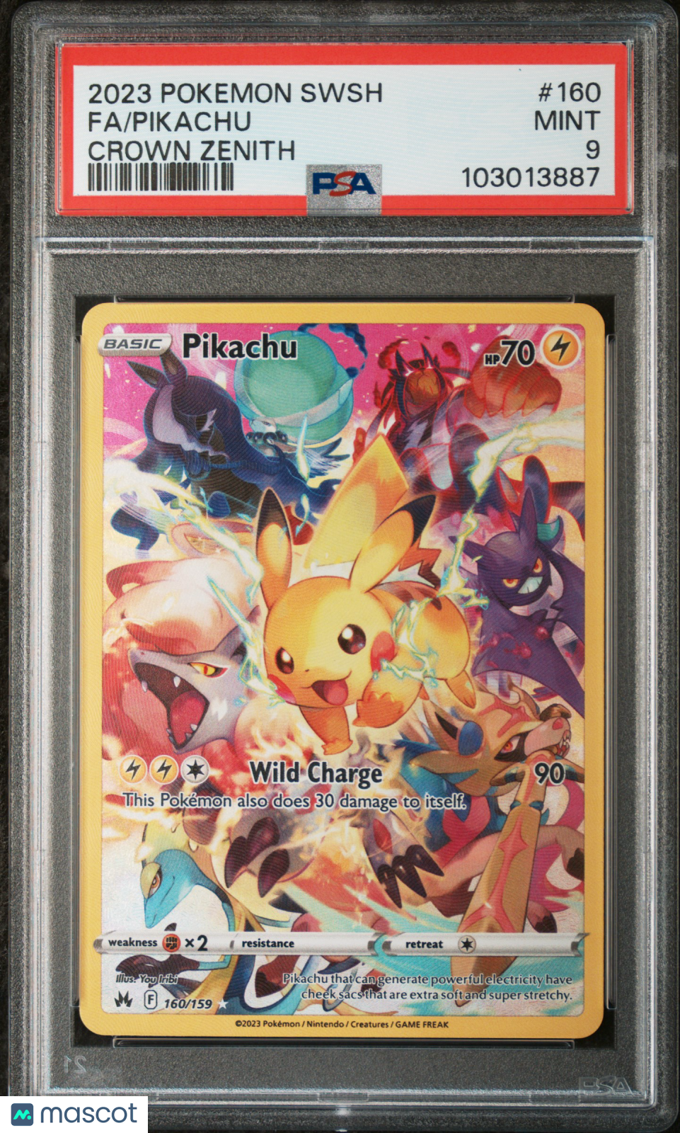 2023 Pokemon Sword And Shield Crown Zenith Pikachu #160 FA PSA 9 MINT - Graded TCG/CCG