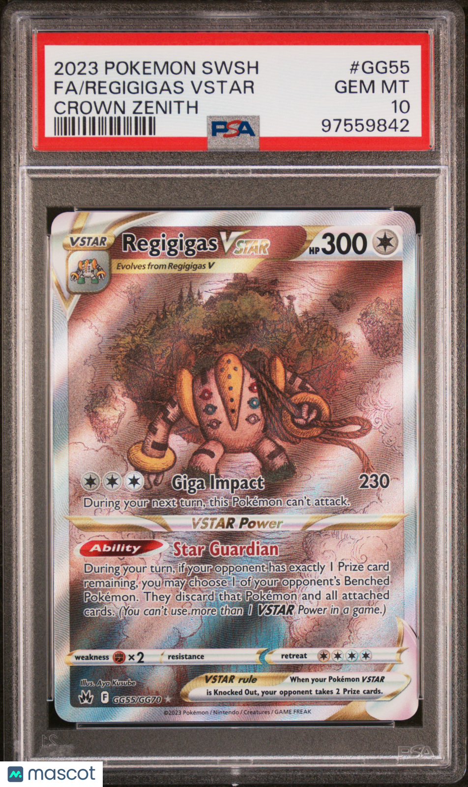 2023 Pokemon Sword And Shield Crown Zenith Regigigas VSTAR #GG55 FA PSA 10 GEM - Graded TCG/CCG
