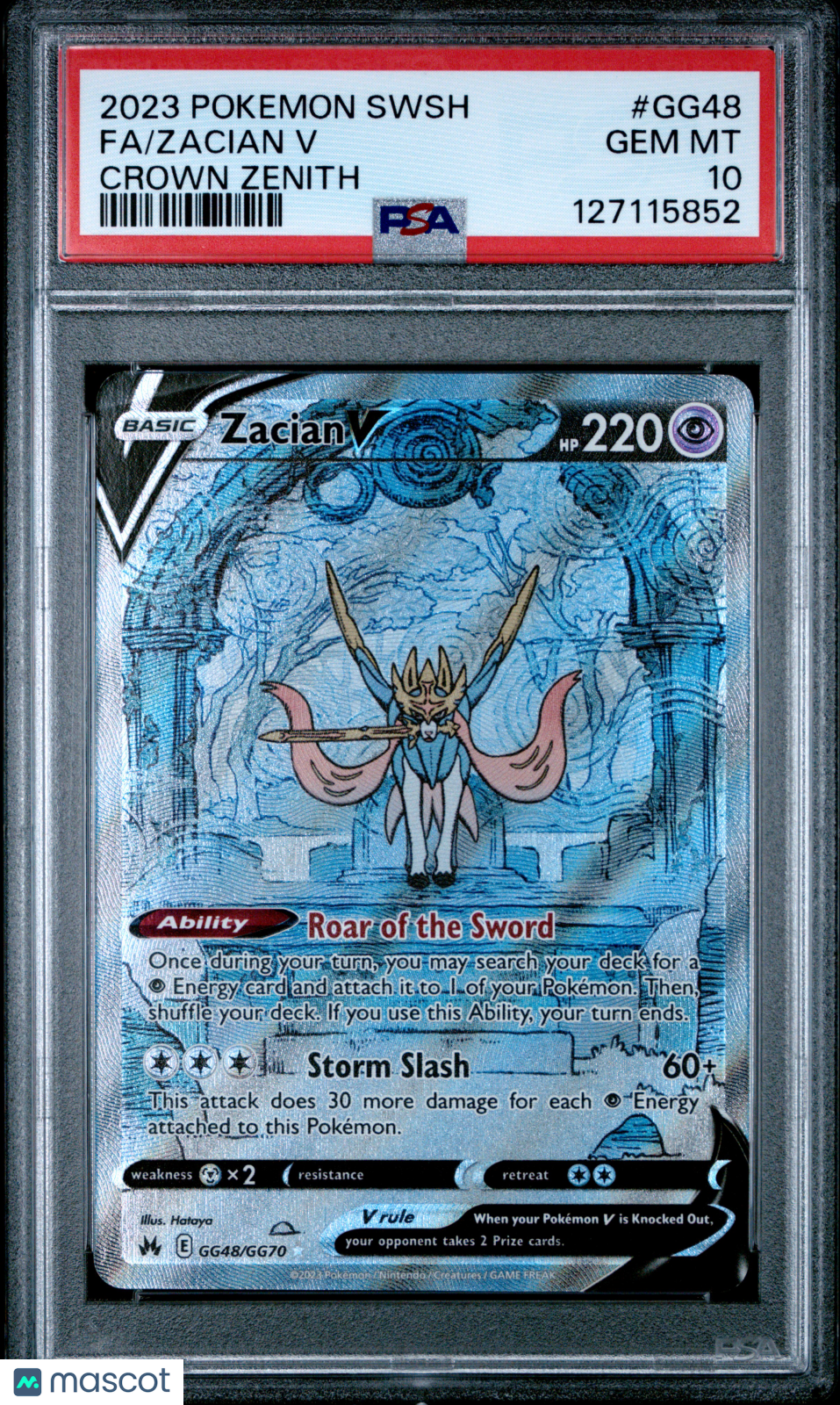 2023 Pokemon Sword And Shield Crown Zenith Zacian V #GG48 FA PSA 10 GEM MINT - Graded TCG/CCG