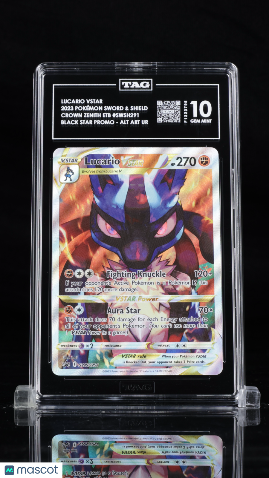 2023 Pokemon Sword & Shield Black Star Promos Lucario VSTAR #SWSH291 TAG 10 GEM - Graded TCG/CCG