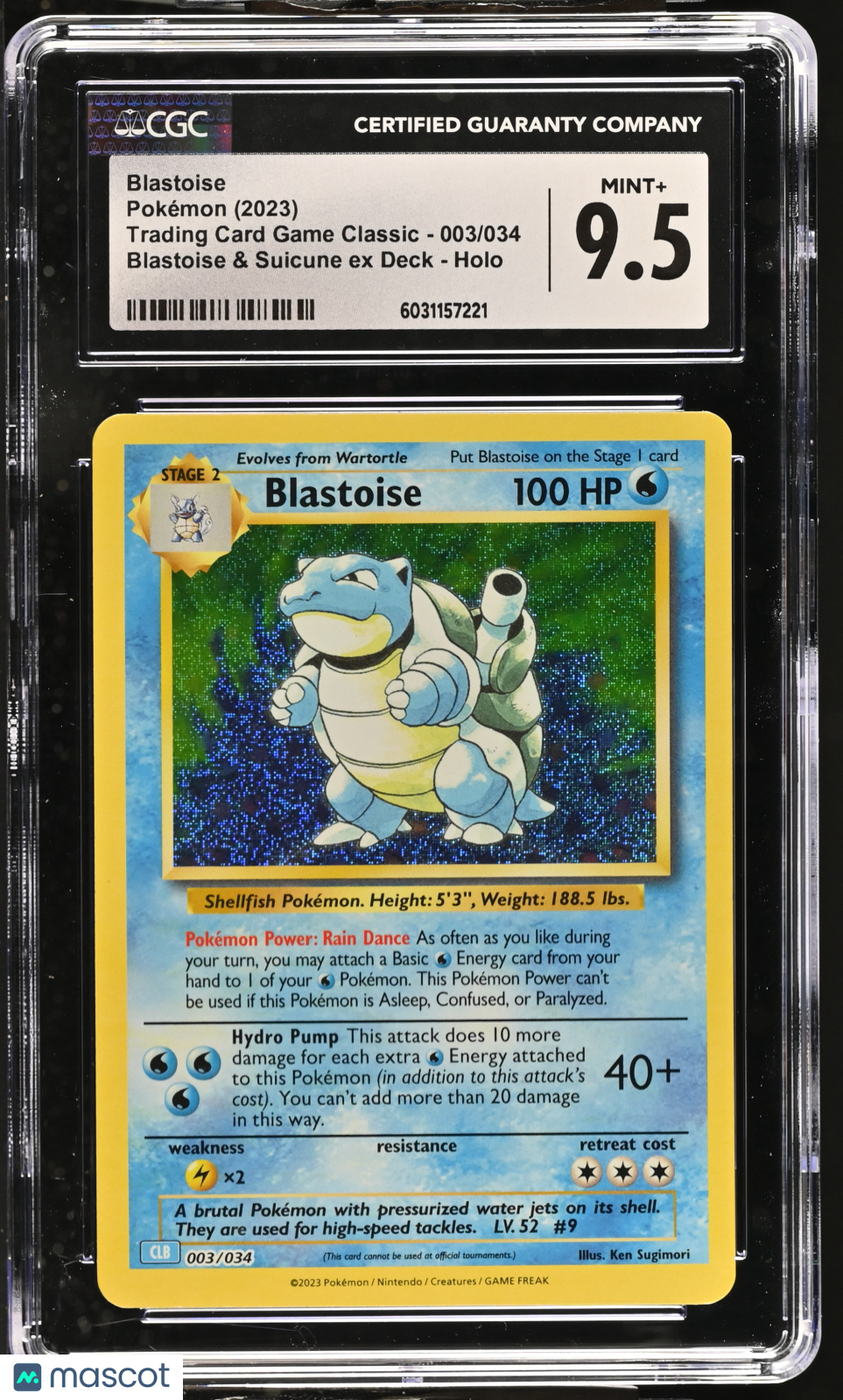2023 Pokémon Trading Card Game Classic Blastoise #003/034 English CGC 9.5 - Graded TCG/CCG