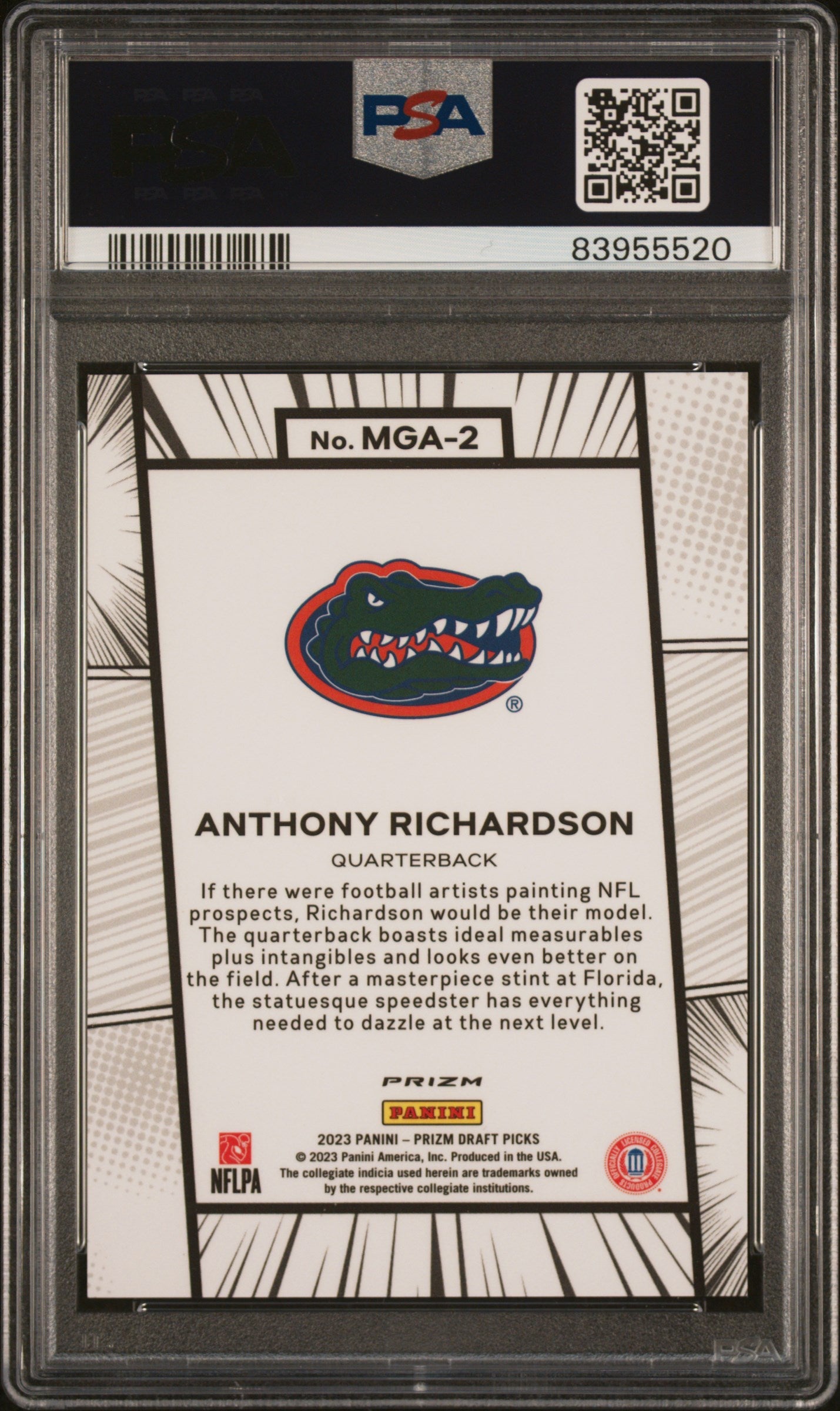 2023 Prizm Draft Picks Manga Anthony Richardson Short Print Rookie #MGA2 PSA 10 - Graded Sports Cards