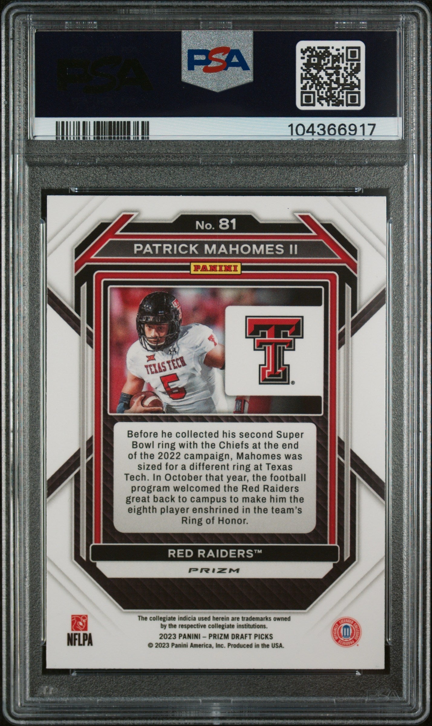 2023 Prizm Draft Picks Patrick Mahomes II Gold Ice #81 PSA 10 Kansas City Chiefs Graded Sports Cards