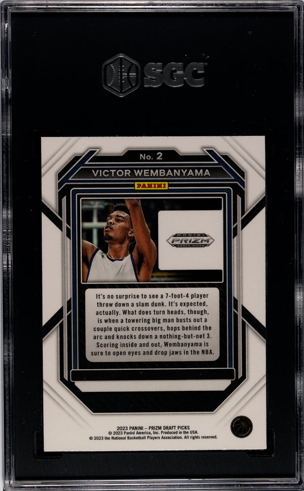 2023 Prizm Draft Picks Victor Wembanyama Rookie #2 SGC 10 GEM MINT San Antonio - Graded Sports Cards