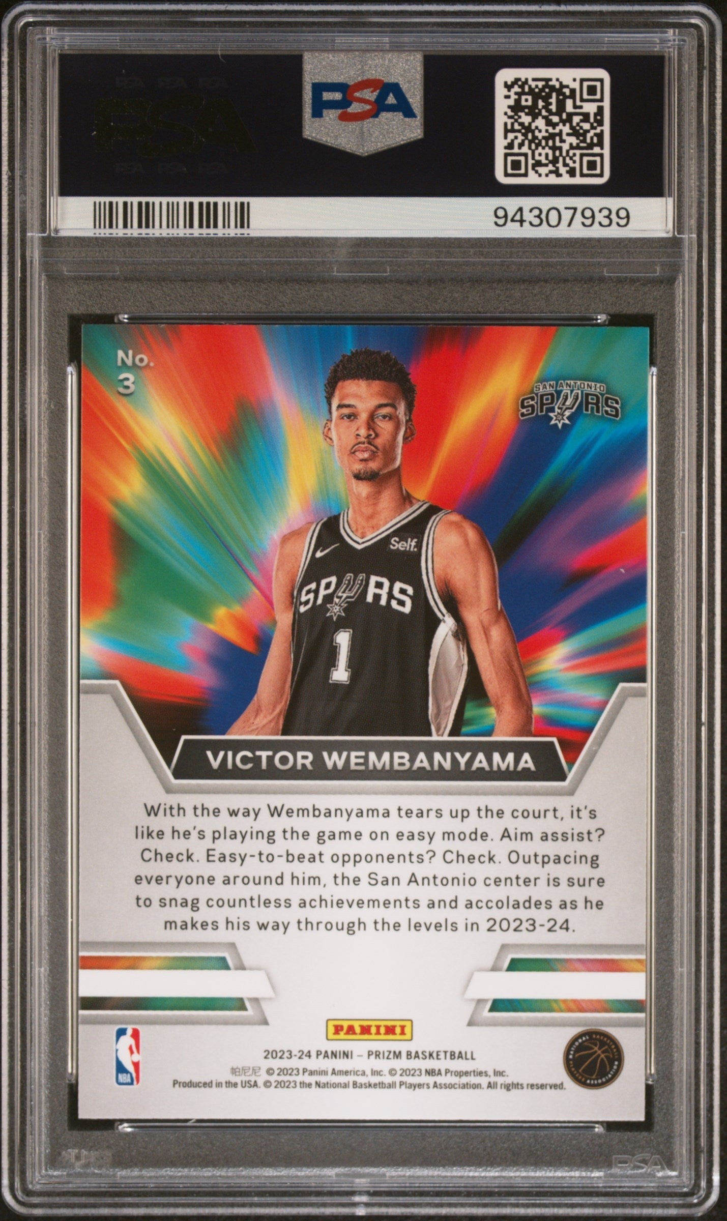 2023 Prizm Instant Impact Victor Wembanyama Rookie PSA