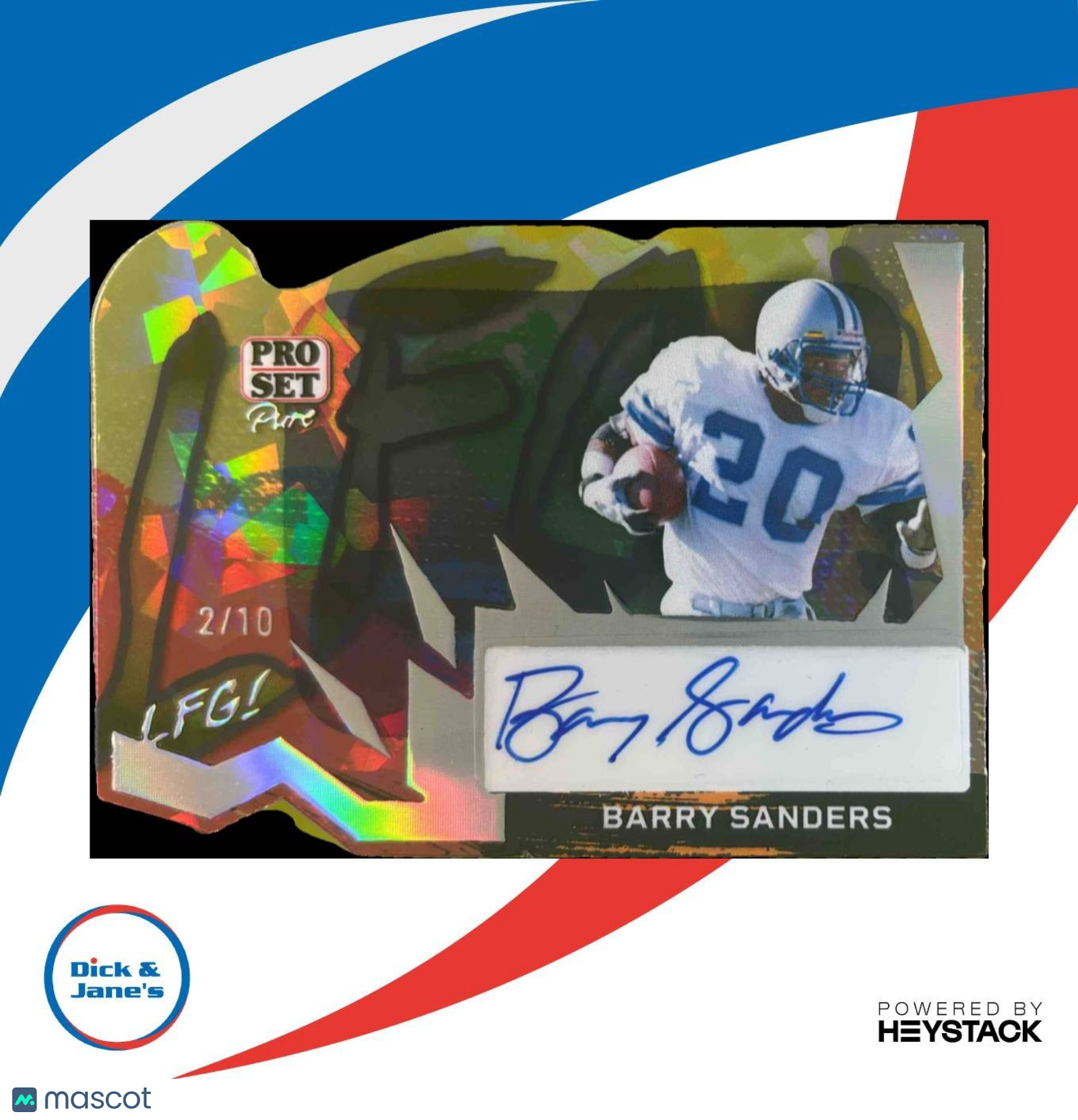 2023 Pro Set Pure Barry Sanders LFG! Auto /10 #LFG-BS1 Detroit Lions - Sports Cards