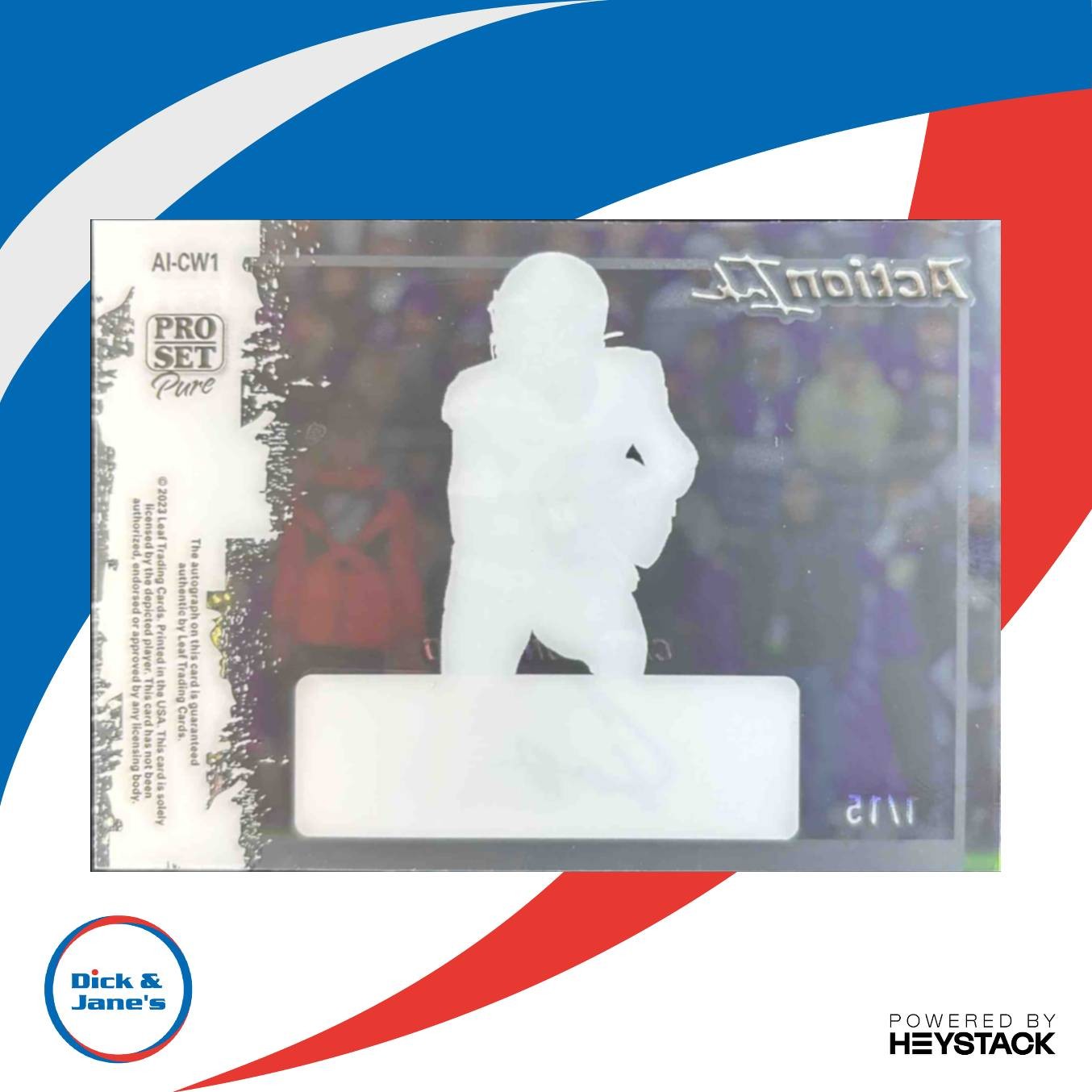 2023 Pro Set Pure Cam Ward Action Ink Auto Clear Bronze Spectrum #01/15 Rookie - Sports Cards