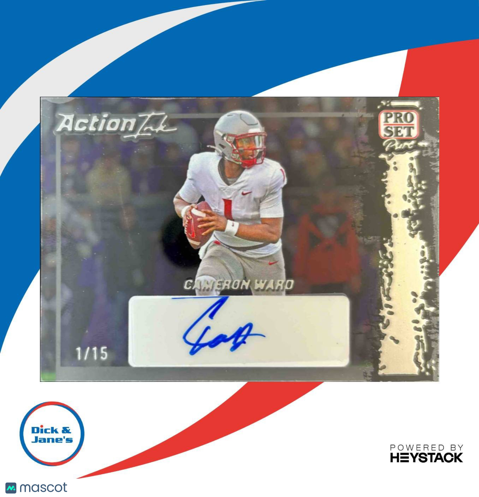 2023 Pro Set Pure Cam Ward Action Ink Auto Clear Bronze Spectrum #01/15 Rookie - Sports Cards