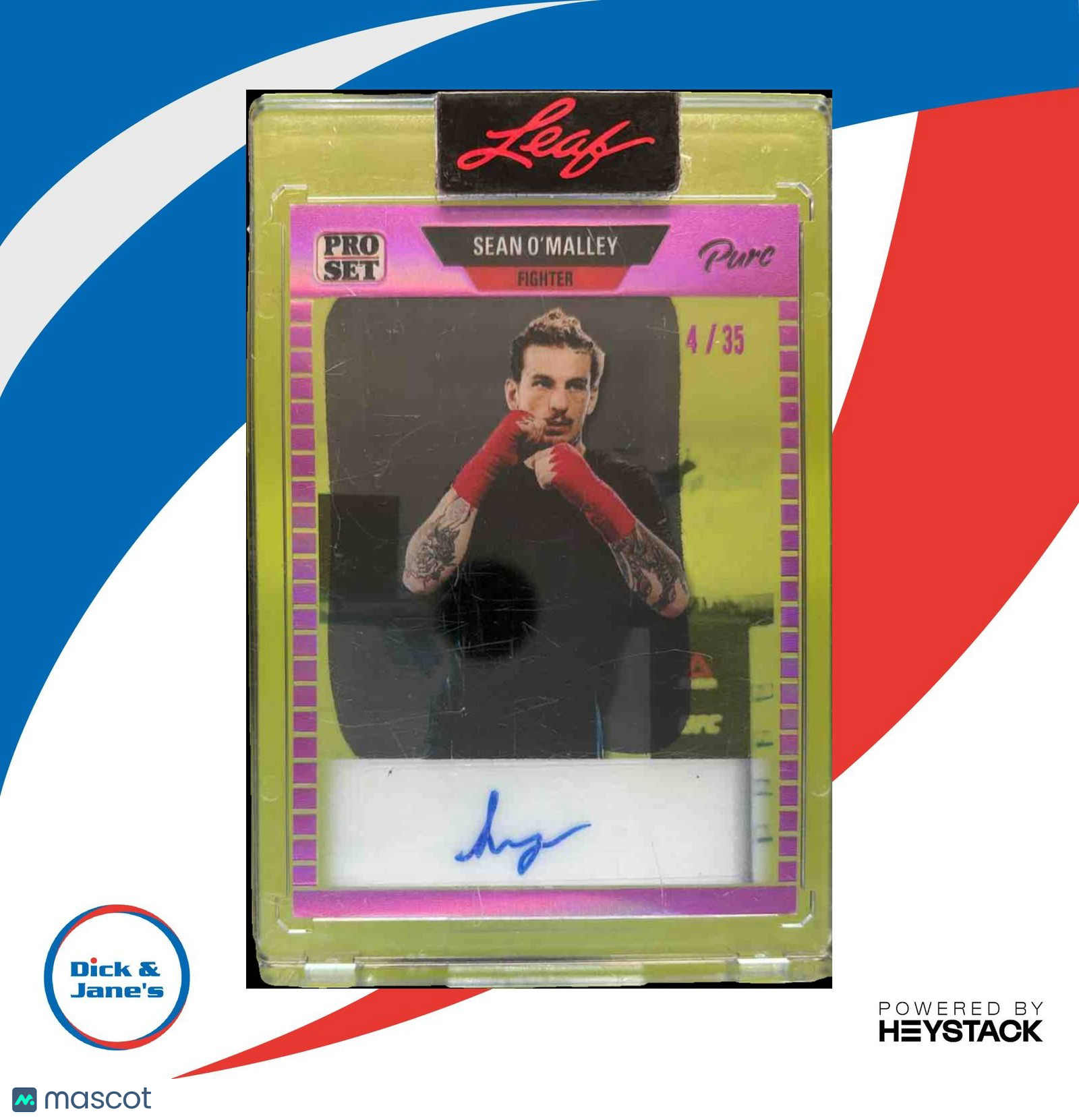 2023 Pro Set Pure Sean O’Malley Auto 1989 Magenta Spectrum /35 #89-SOM - Sports Cards