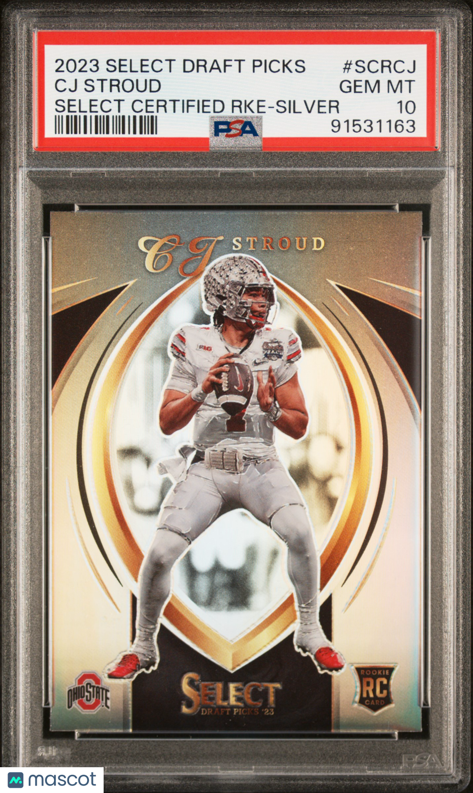 2023 Select Draft Picks Certified Rookies CJ Stroud Silver Prizm PSA 10 POP 1 - Graded Sports Cards