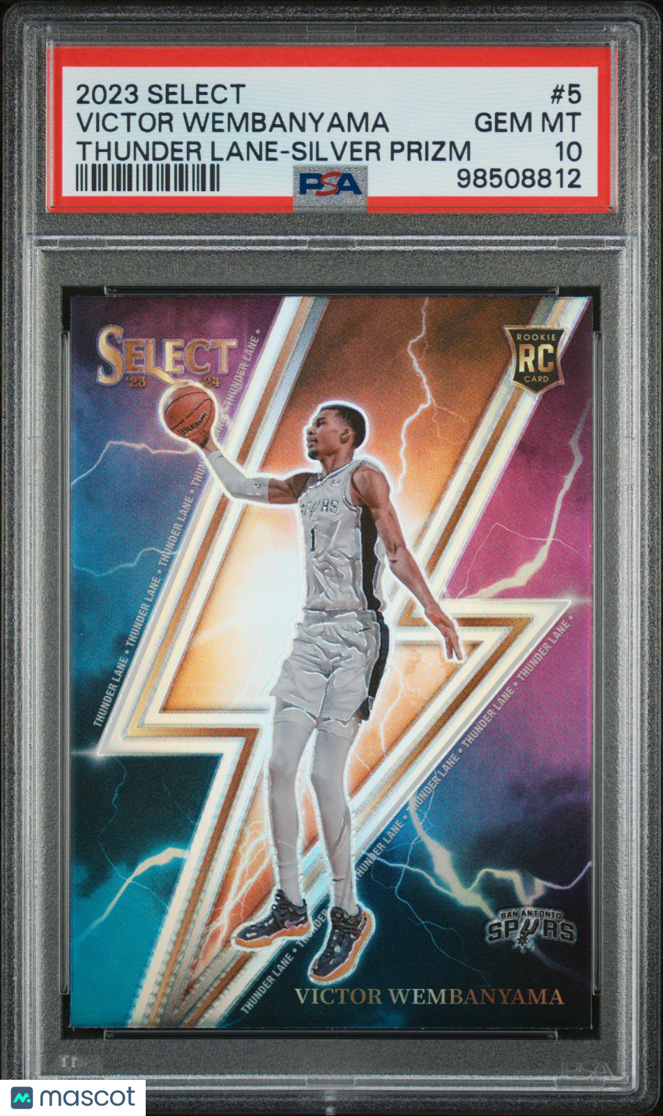 2023 Select Thunder Lane Victor Wembanyama Silver Prizm Rookie PSA 10 GEM Spurs - Graded Sports Cards