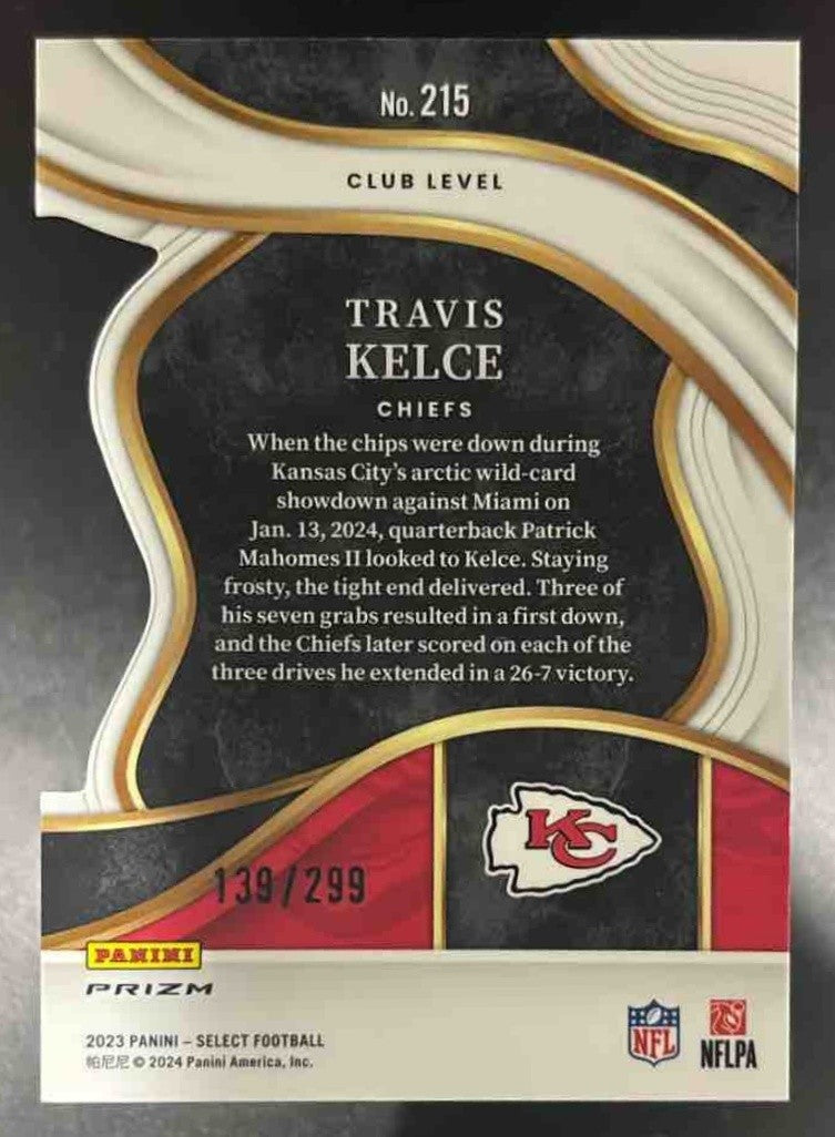 2023 Select Travis Kelce Copper Prizms Die Cut /299 #215 Kansas City Chiefs - Sports Cards